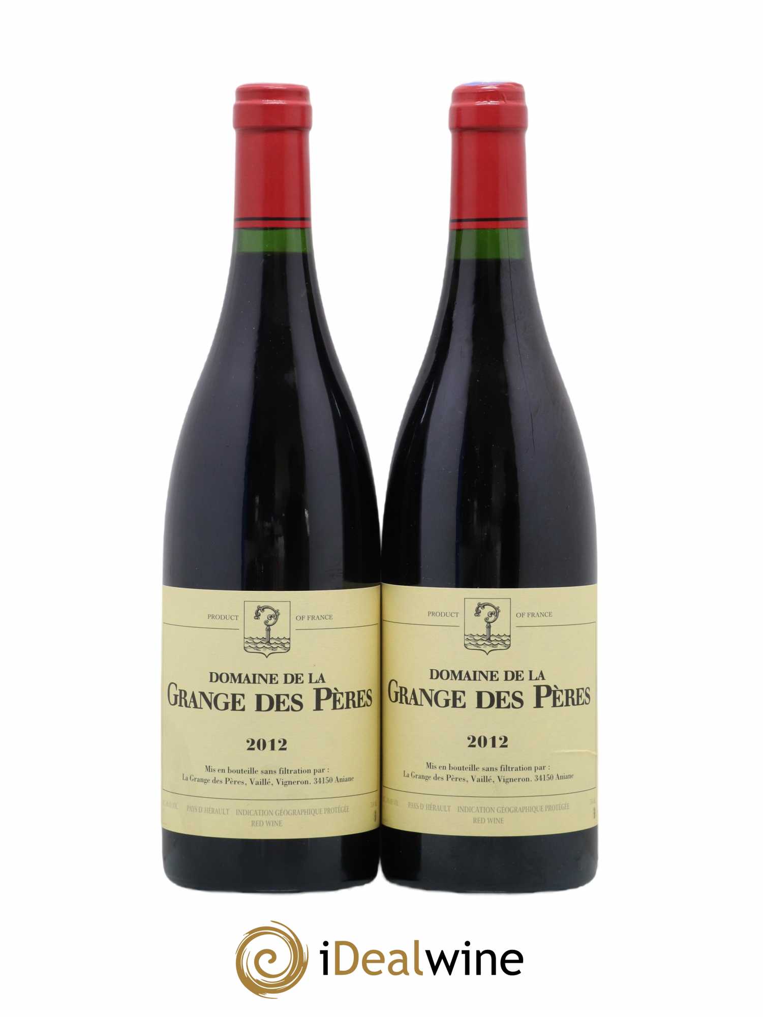 IGP Pays d'Hérault Grange des Pères Laurent Vaillé  2012 - Lot of 2 bottles - 0