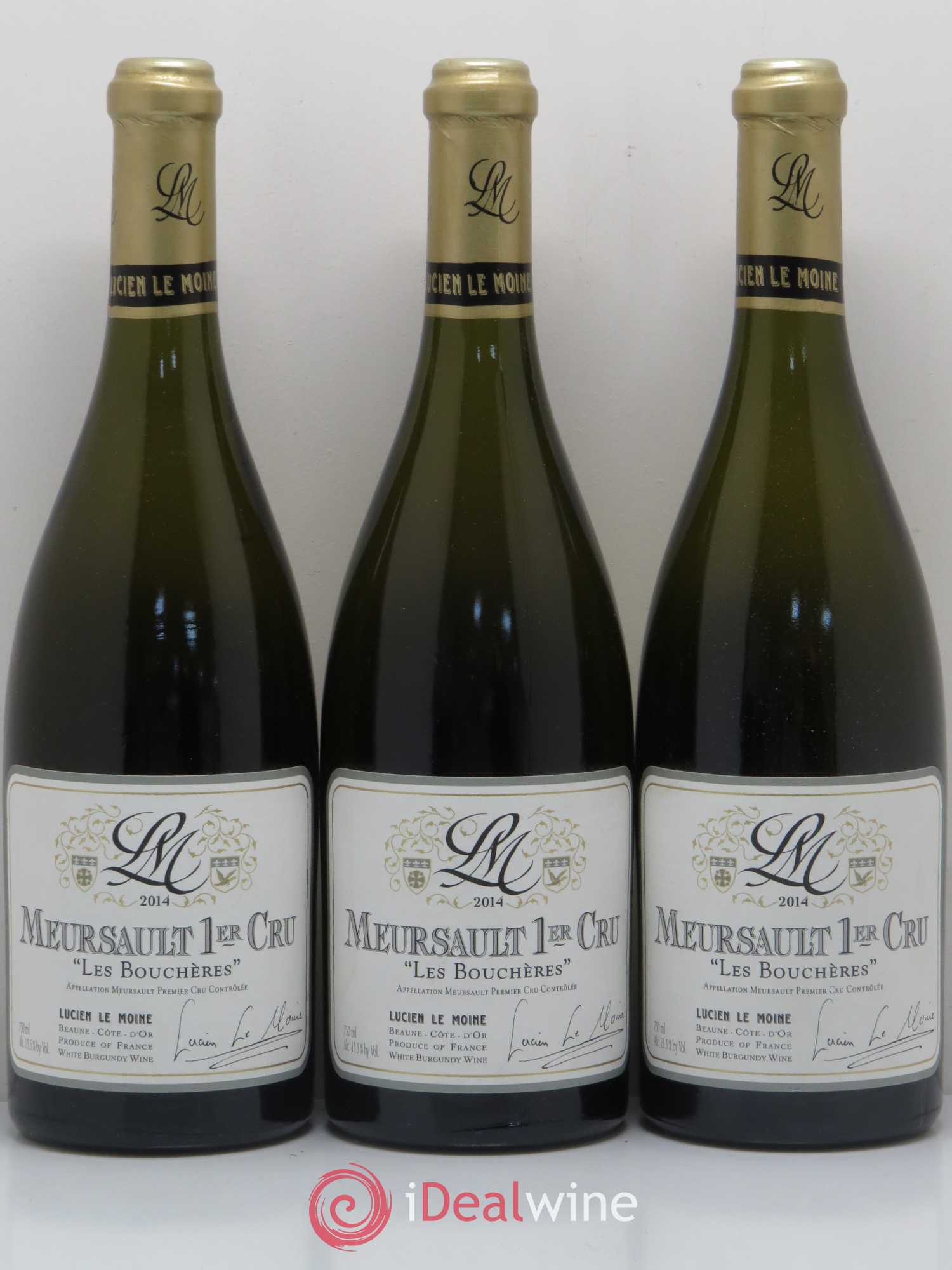 Meursault 1er Cru Les Bouchères Lucien Le Moine 2014 - Lot of 3 bottles - 0