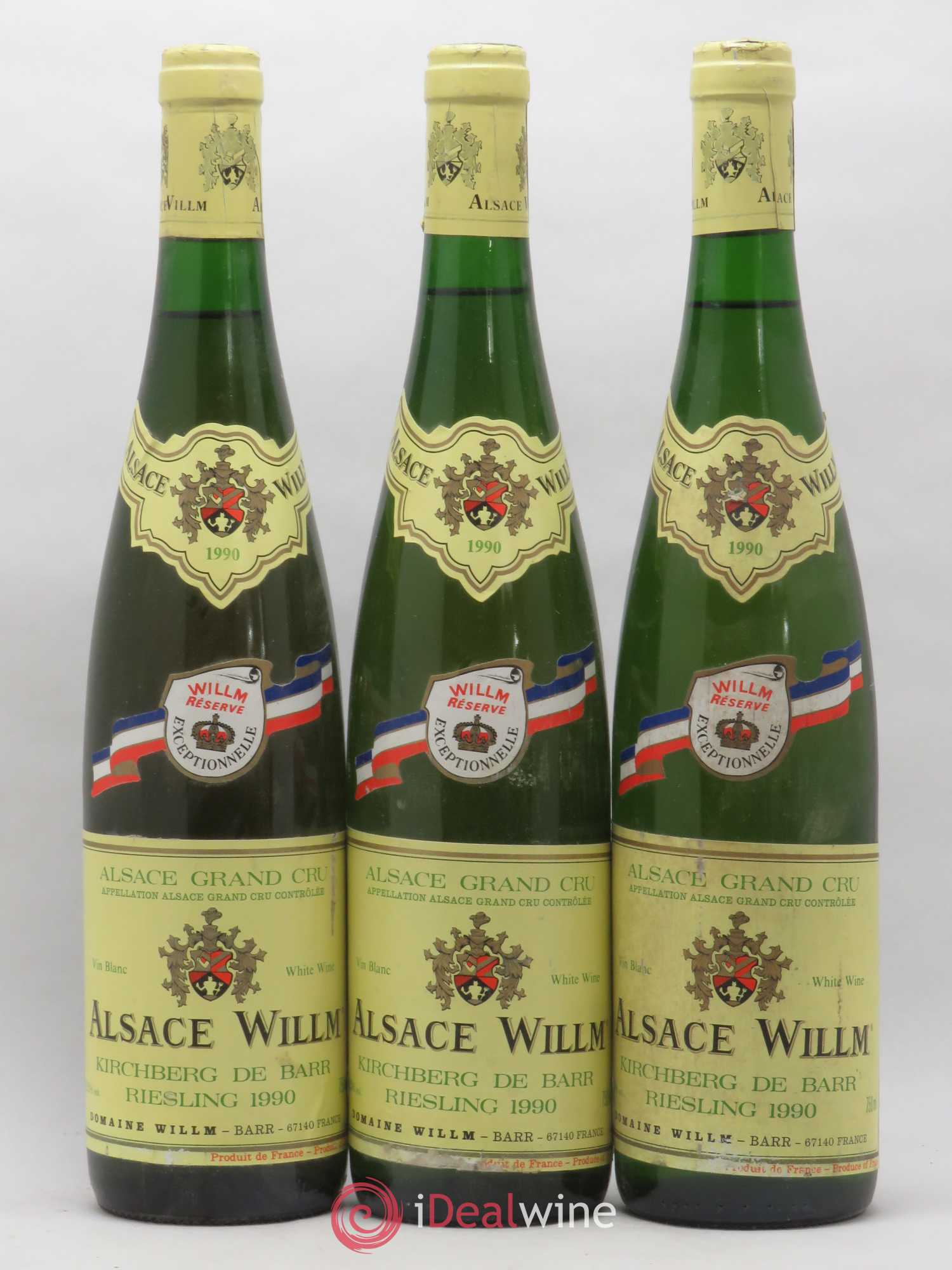 Alsace Grand Cru Kirchberg de Barr Domaine Willm Réserve Exceptionnelle 1990 - Lot of 3 bottles - 0