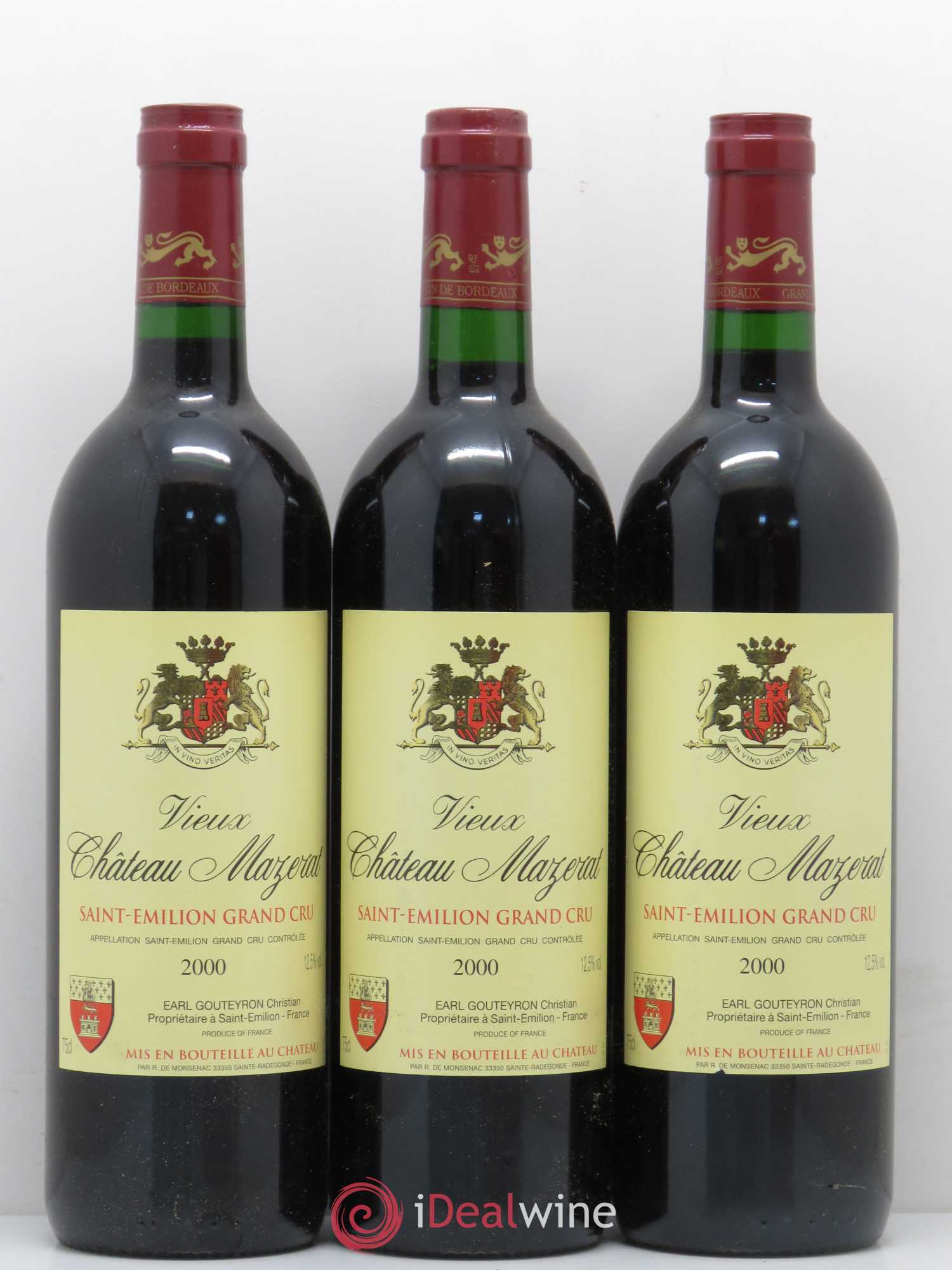 Saint-Émilion Vieux Château Mazerat 2000 - Lot de 6 bouteilles - 1