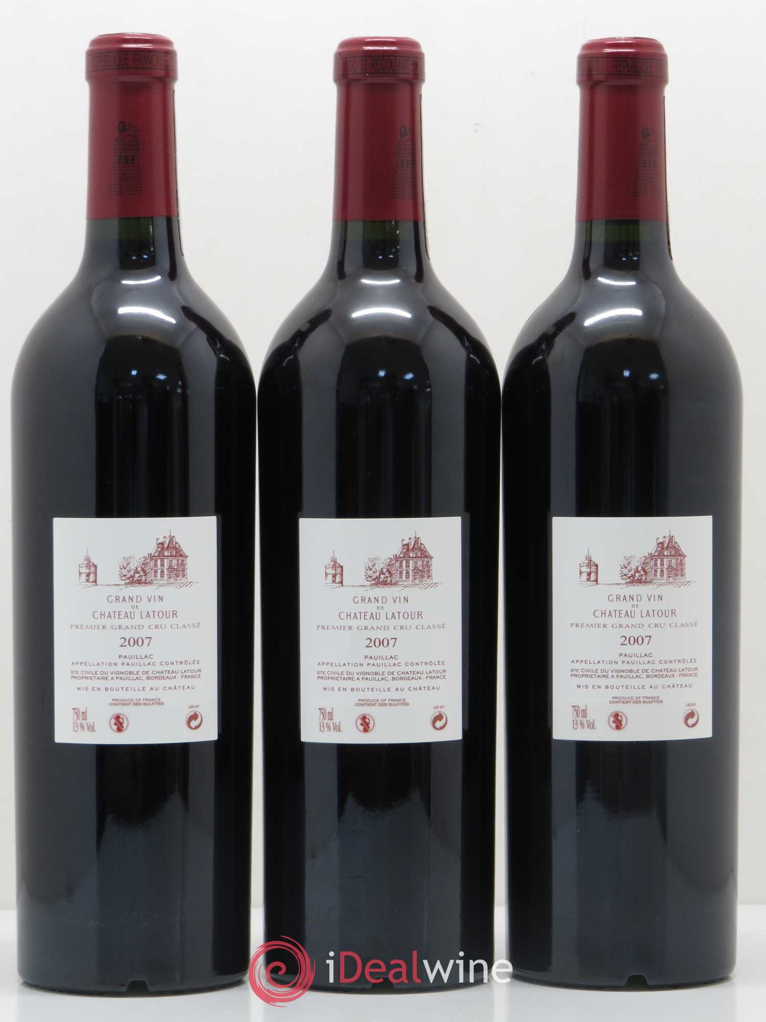 Château Latour 1er Grand Cru Classé 2007 - Lot de 3 bouteilles - 1