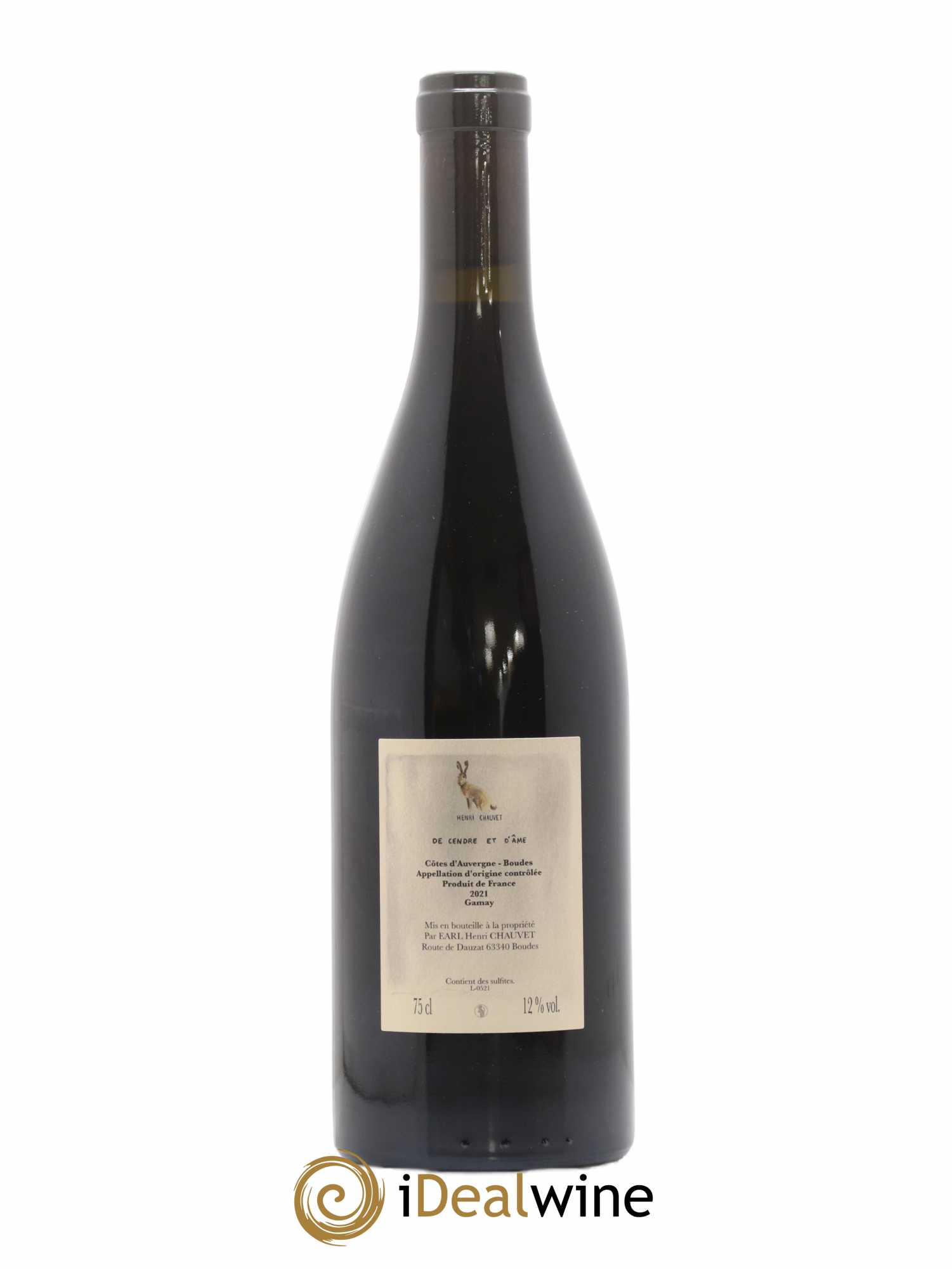 Vin de France Côtes d'Auvergne De Cendre et d'Ame Henri Chauvet 2021 - Lot de 1 bouteille - 1