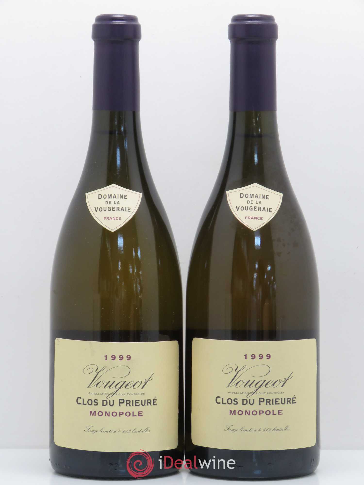 Vougeot Clos du Prieuré Domaine de la Vougeraie 1999 - Lot de 2 bouteilles - 0