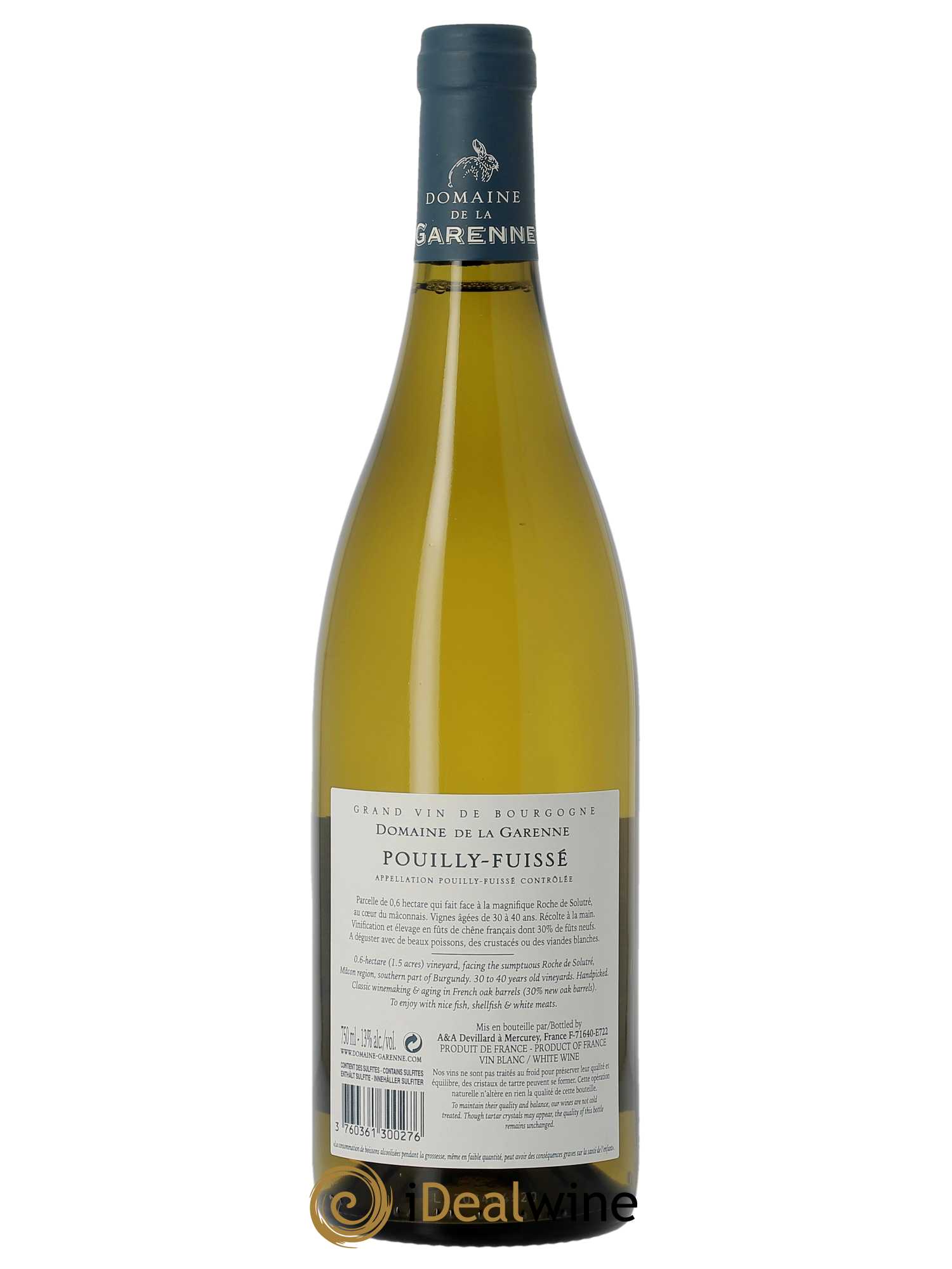 Pouilly-Fuissé La Garenne (Domaine de) 2020 - Lot de 1 bouteille - 1