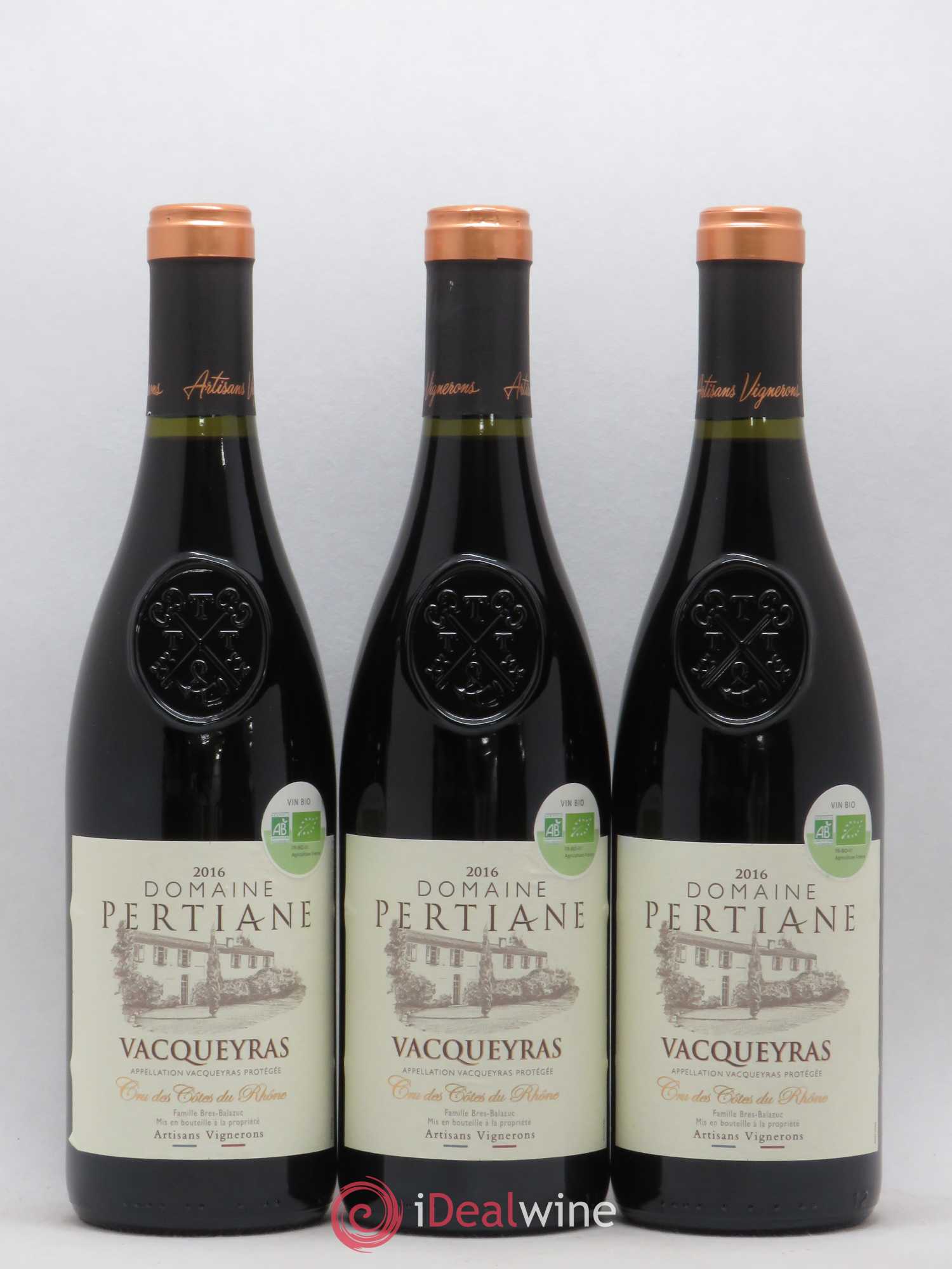 Vacqueyras Domaine Pertiane 2016 - Lot of 3 bottles - 0