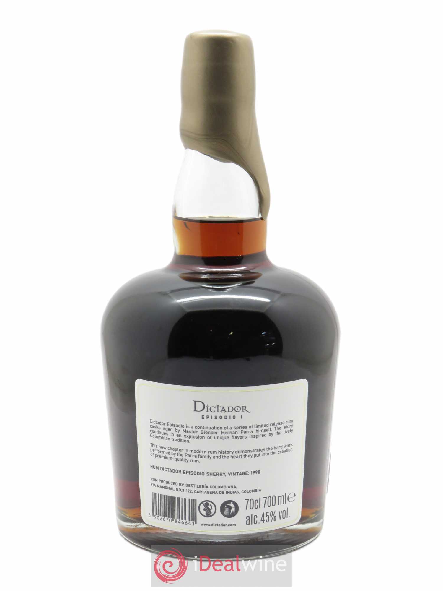 Rhum Dictador  Episodio Sherry Cask  (70cl) 1998 - Lot de 1 bouteille - 2