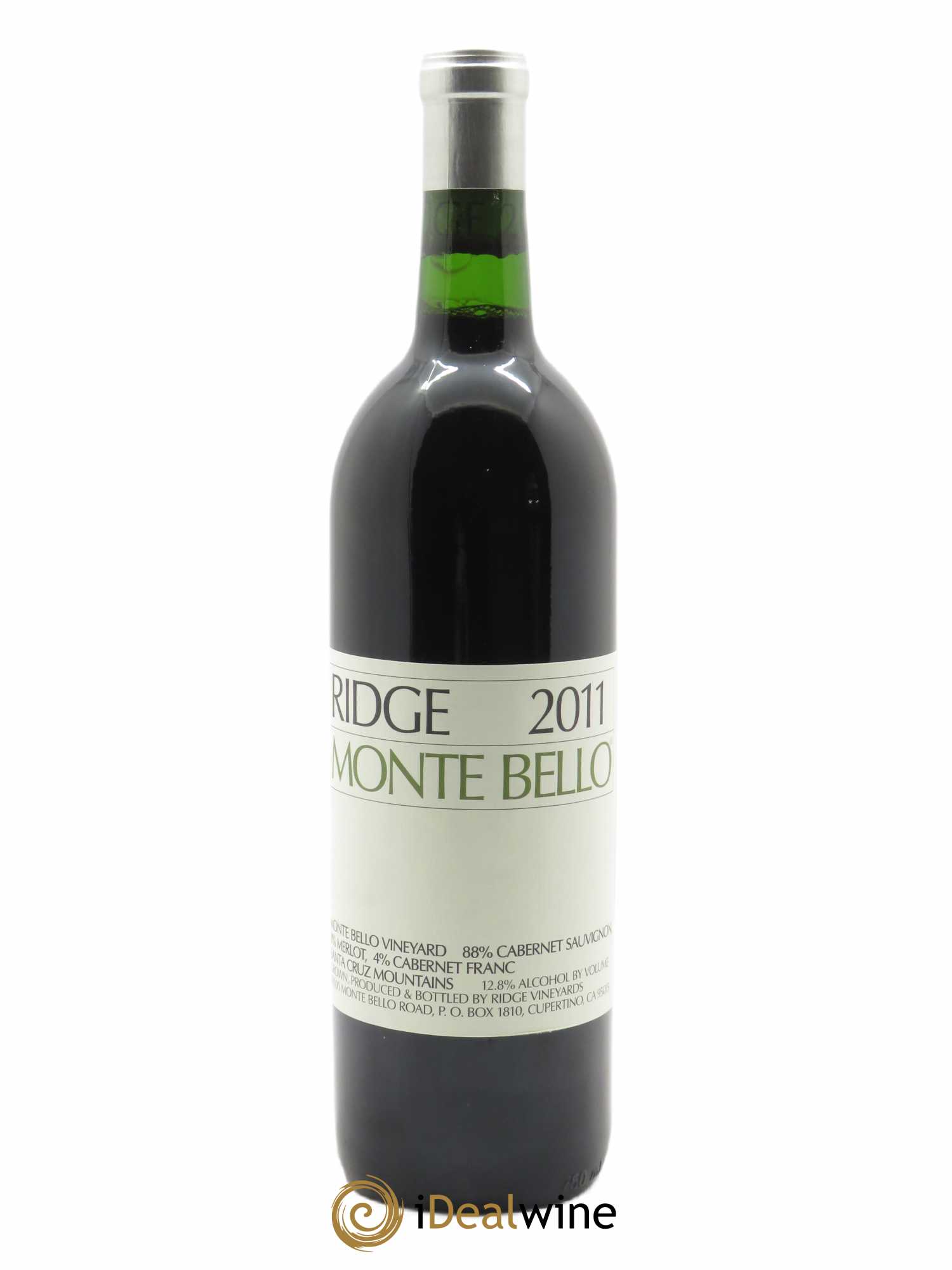 Santa Cruz Mountains Monte Bello Ridge Vineyards 2011 - Lot of 1 bottle - 0