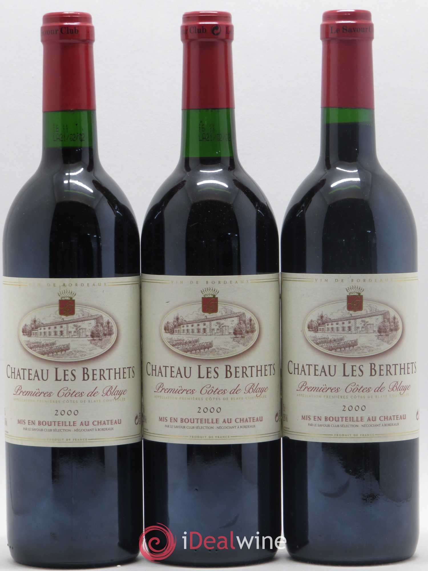 Premières-Côtes-de-Blaye (Blaye-Côtes-de-Bordeaux) Château Les Berthets (sans prix de réserve) 2000 - Lot de 6 bouteilles - 1