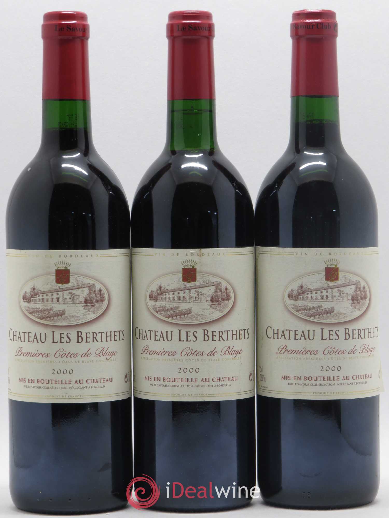 Premières-Côtes-de-Blaye (Blaye-Côtes-de-Bordeaux) Château Les Berthets (sans prix de réserve) 2000 - Lot de 6 bouteilles - 2