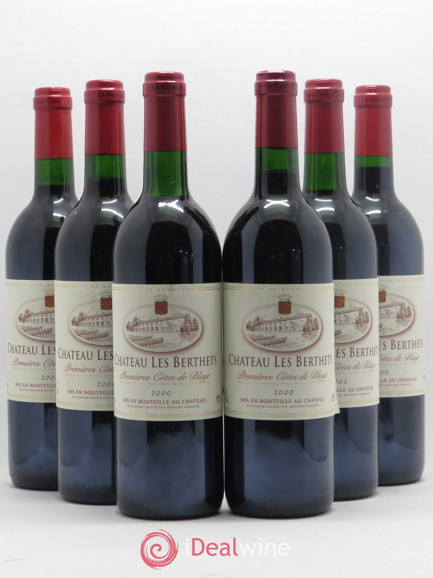 Premières-Côtes-de-Blaye (Blaye-Côtes-de-Bordeaux) Château Les Berthets (sans prix de réserve) 2000 - Lot de 6 bouteilles - 0