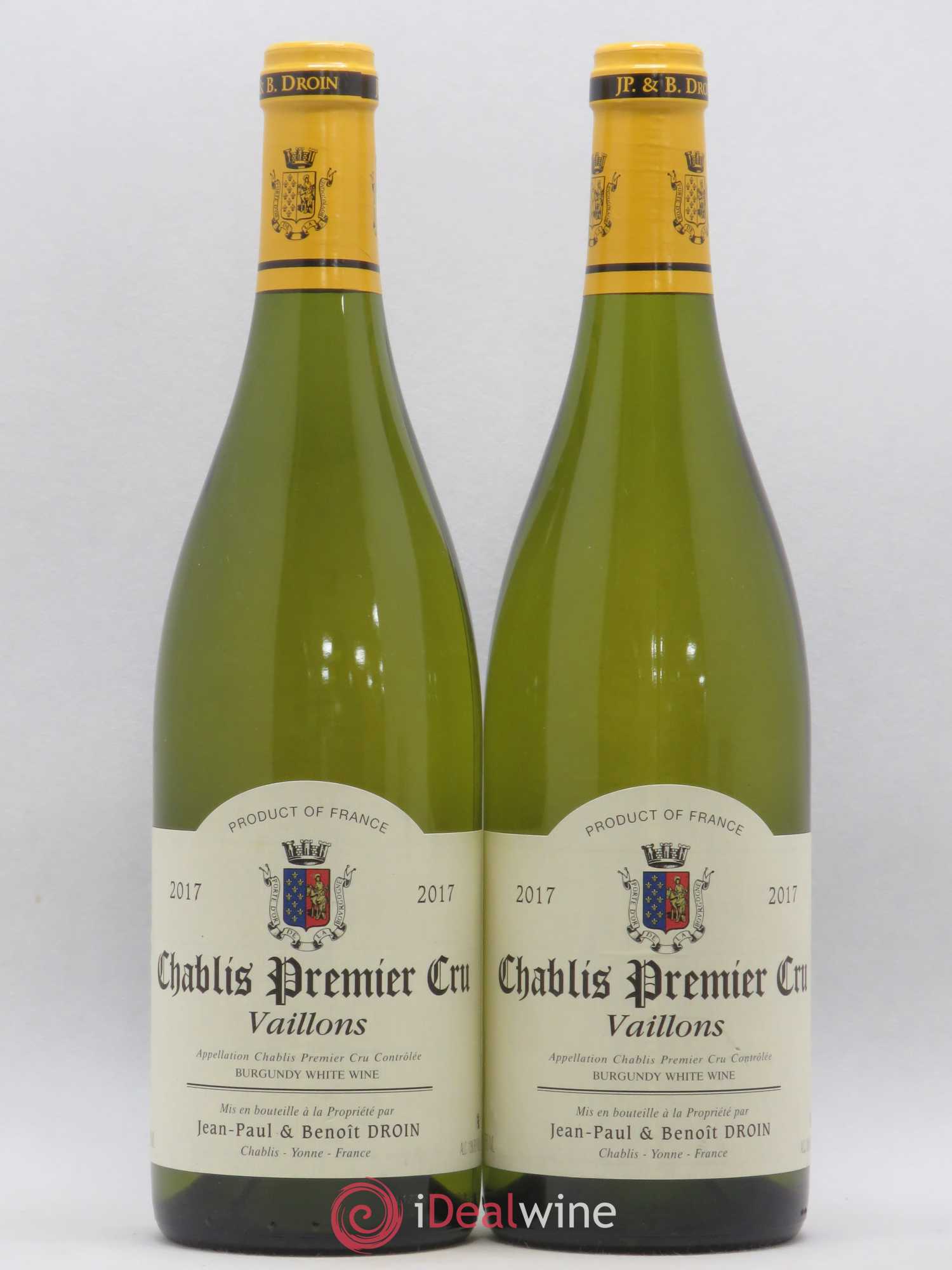 Chablis 1er Cru Vaillons Jean-Paul & Benoît Droin (Domaine) 2017 - Lot de 2 bouteilles - 0