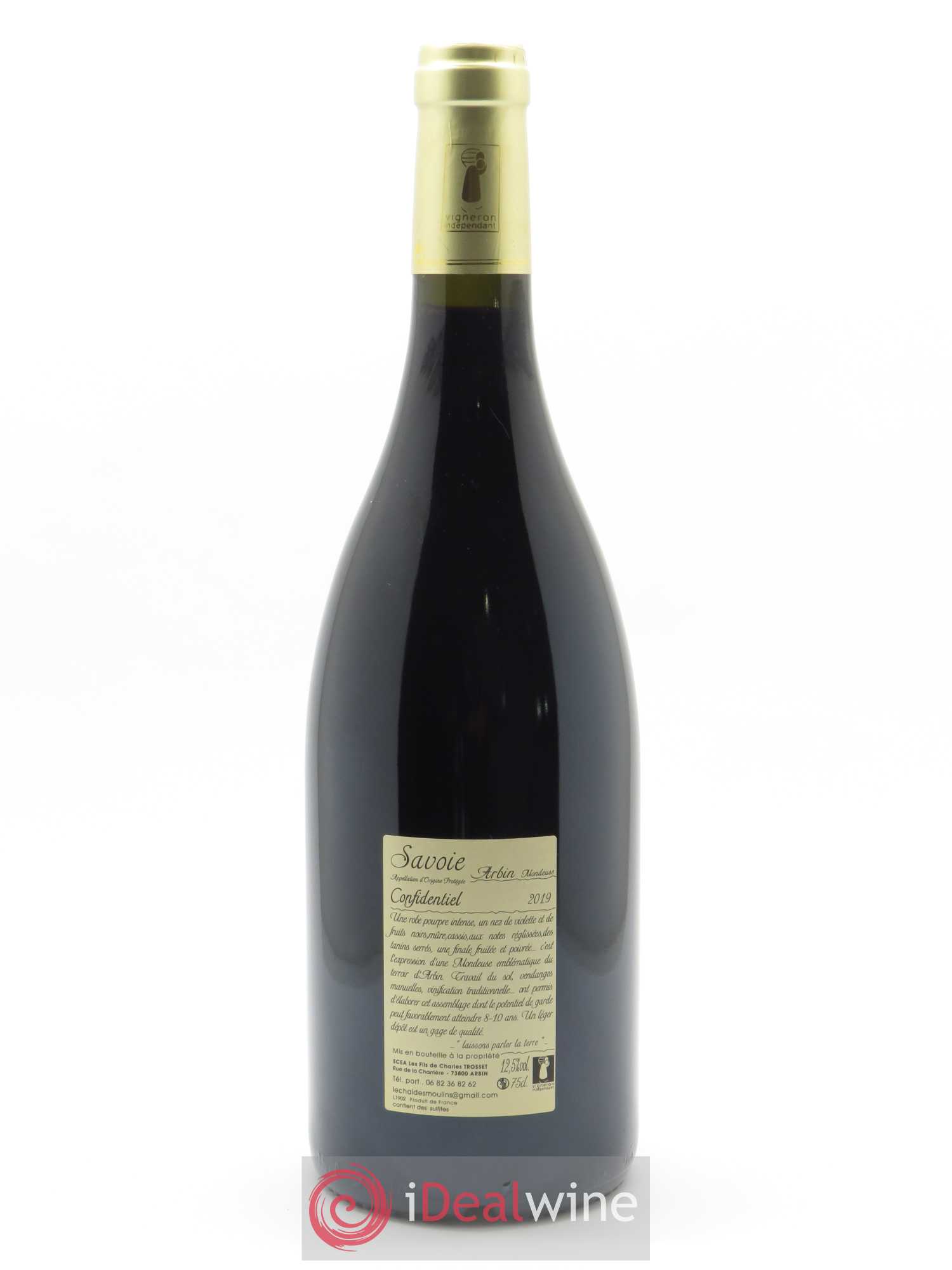 Vin de Savoie Arbin Mondeuse Confidentiel Trosset 2019 - Lot de 1 bouteille - 1