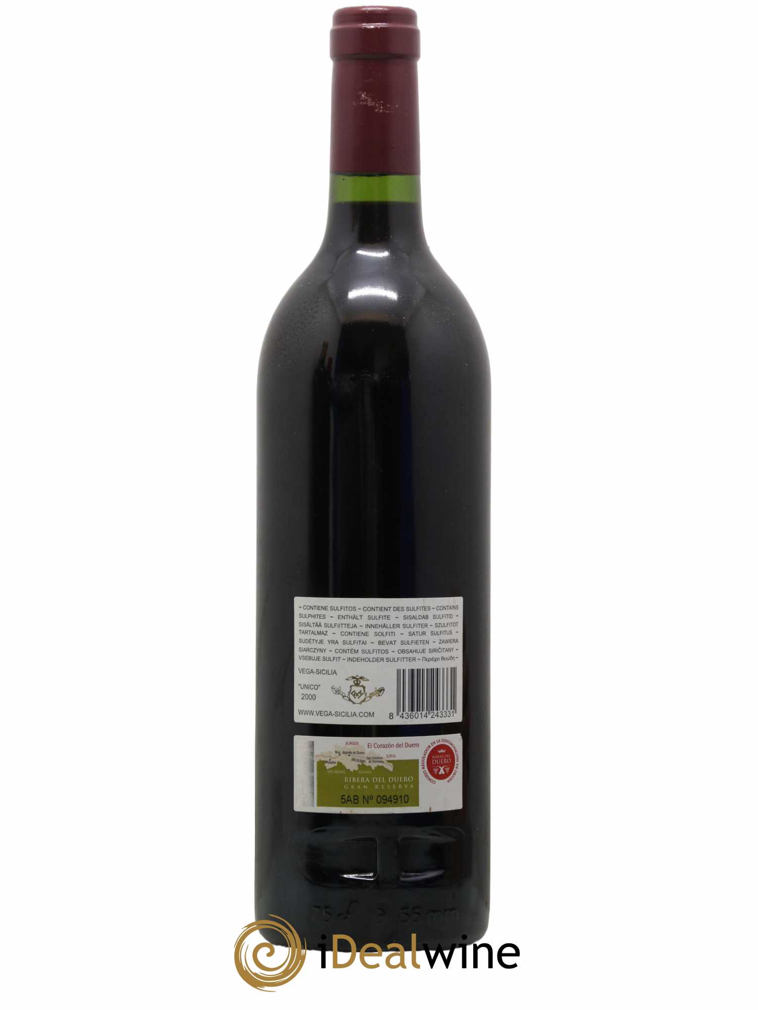 Ribera Del Duero DO Vega Sicilia Unico Famille Alvarez 2000 - Lot de 1 bouteille - 1