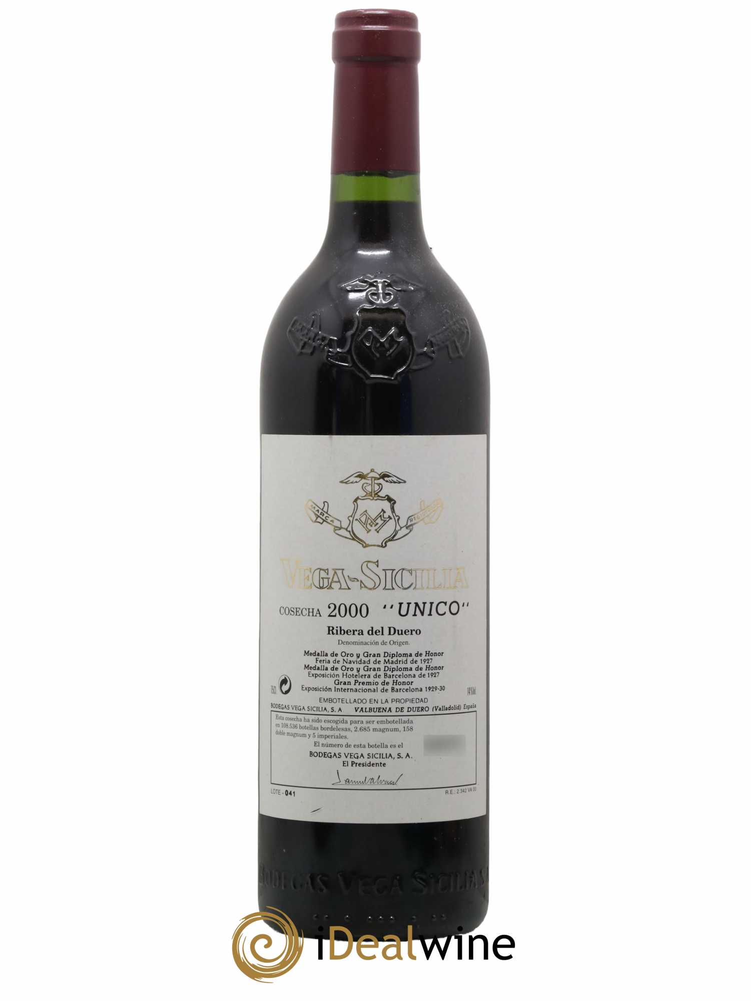 Ribera Del Duero DO Vega Sicilia Unico Famille Alvarez 2000 - Lot de 1 bouteille - 0