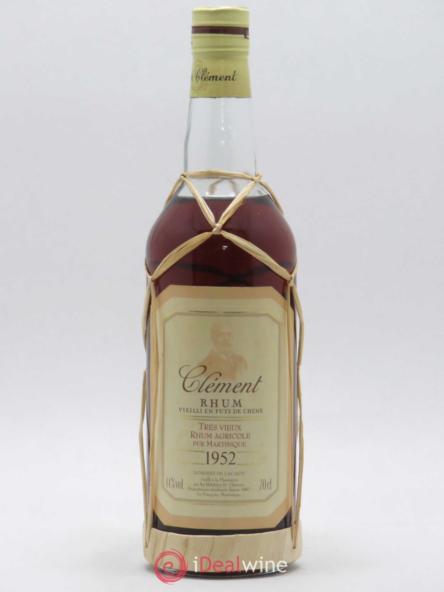 Rhum Clément Très Vieux Rhum agricole pur Martinique 1952 - Lot de 1 bouteille - 0