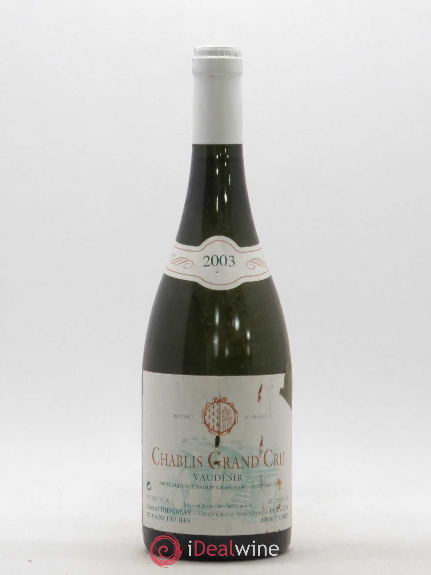 Chablis Grand Cru Vaudesir Domaine des Iles Gérard Tremblay 2003 - Lot de 1 bouteille - 0