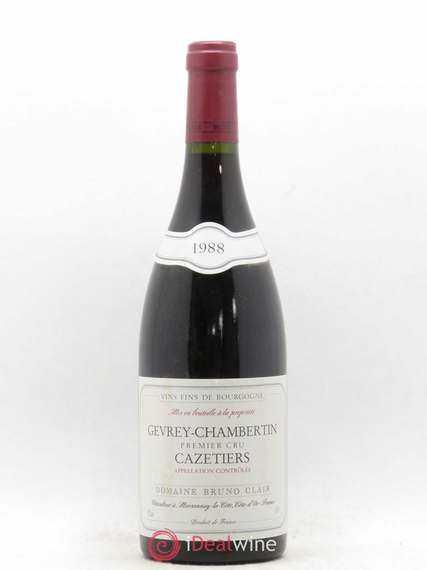 Gevrey-Chambertin 1er Cru Les Cazetiers Bruno Clair (Domaine) 1988 - Lot of 1 bottle - 0