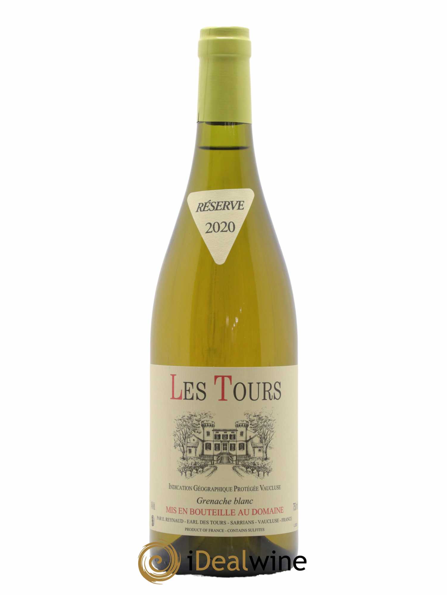 IGP Vaucluse (Vin de Pays de Vaucluse) Les Tours Grenache Blanc Emmanuel Reynaud 2020 - Lot de 1 bouteille - 0