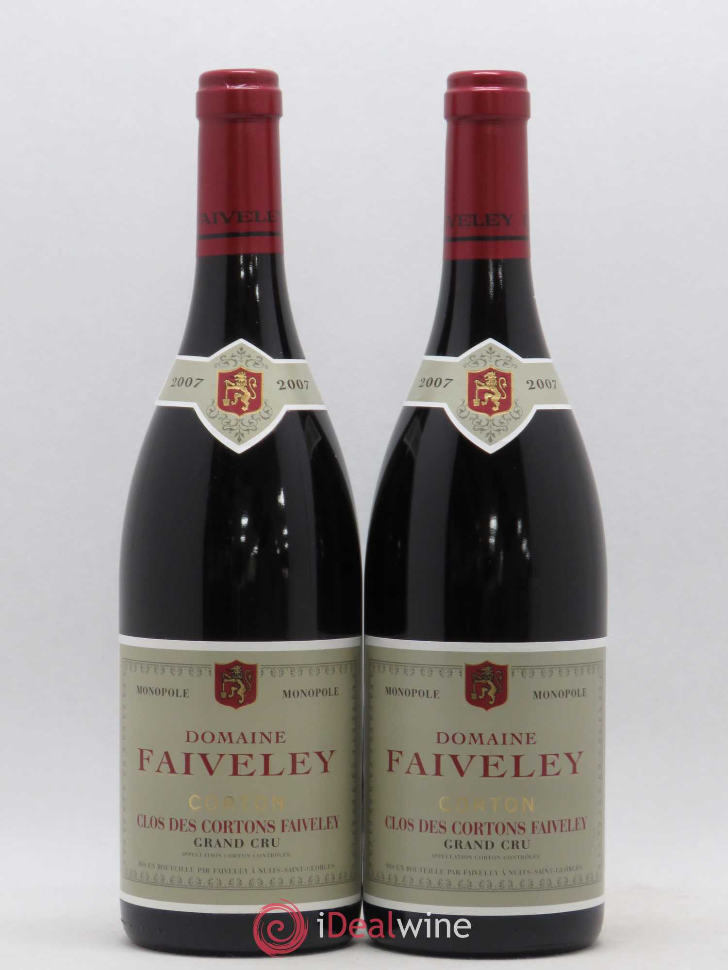 Corton Grand Cru Clos des Cortons Faiveley 2007 - Lot de 2 bouteilles - 0