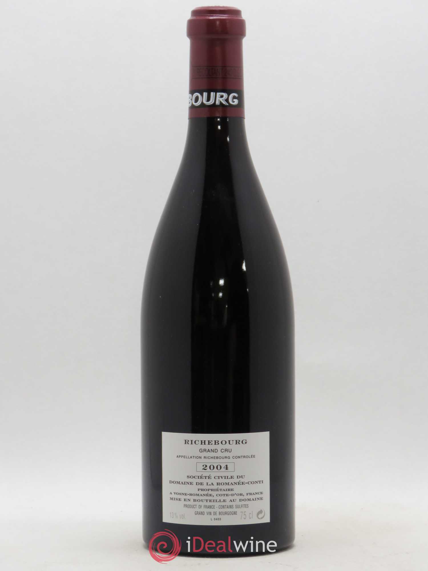 Richebourg Grand Cru Domaine de la Romanée-Conti 2004 - Lot of 1 bottle - 1