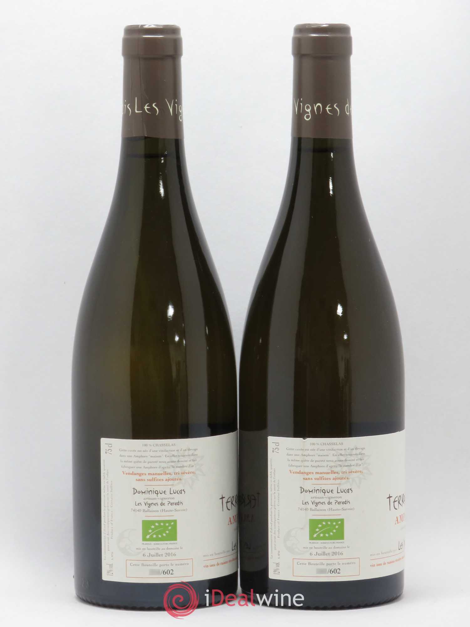 IGP Vin des Allobroges Amphore Les Vignes de Paradis (sans prix de réserve) 2015 - Lot de 2 bouteilles - 1