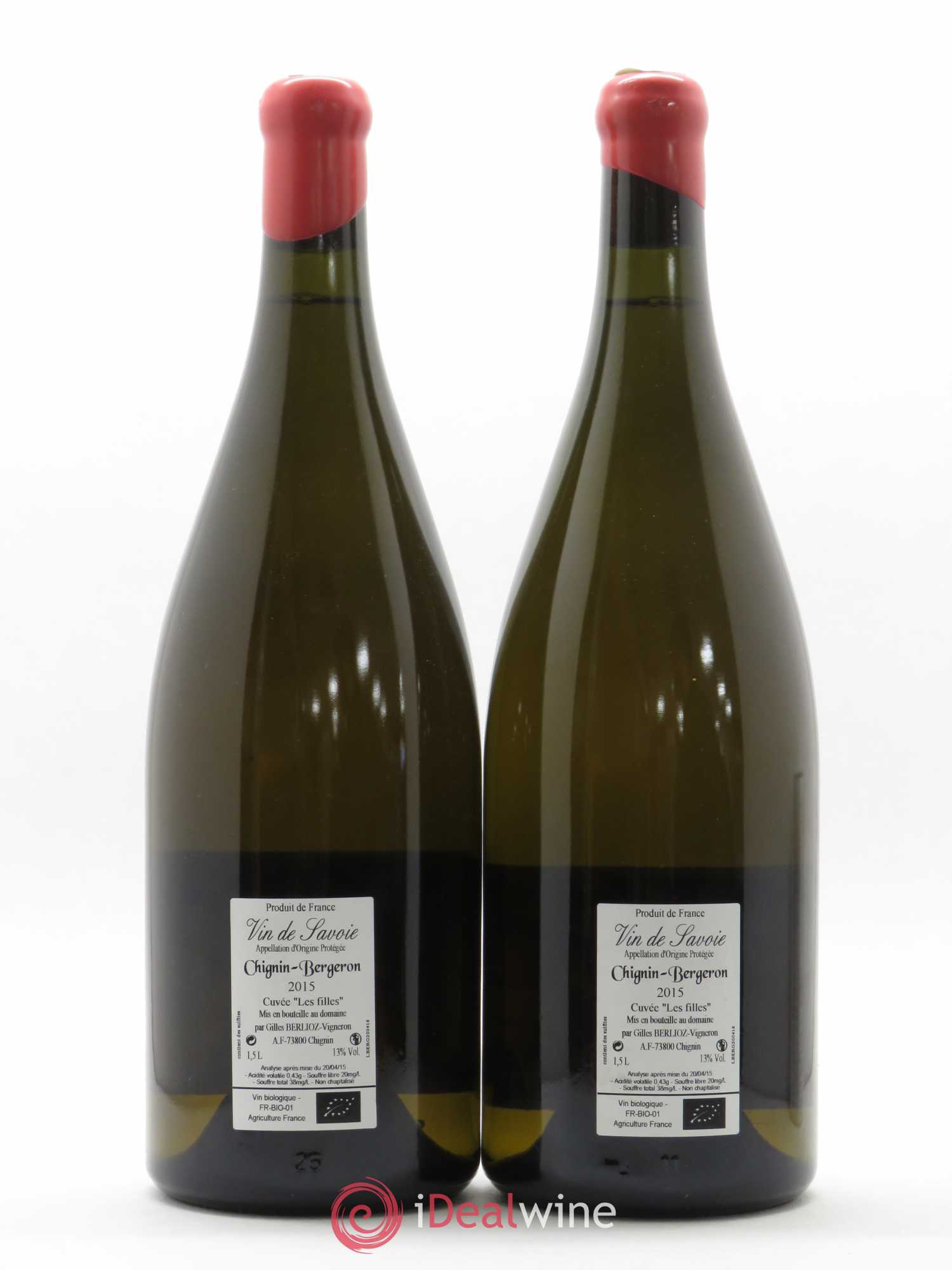 Vin de Savoie Chignin-Bergeron Les Filles Gilles Berlioz  (no reserve) 2015 - Lot of 2 magnums - 1