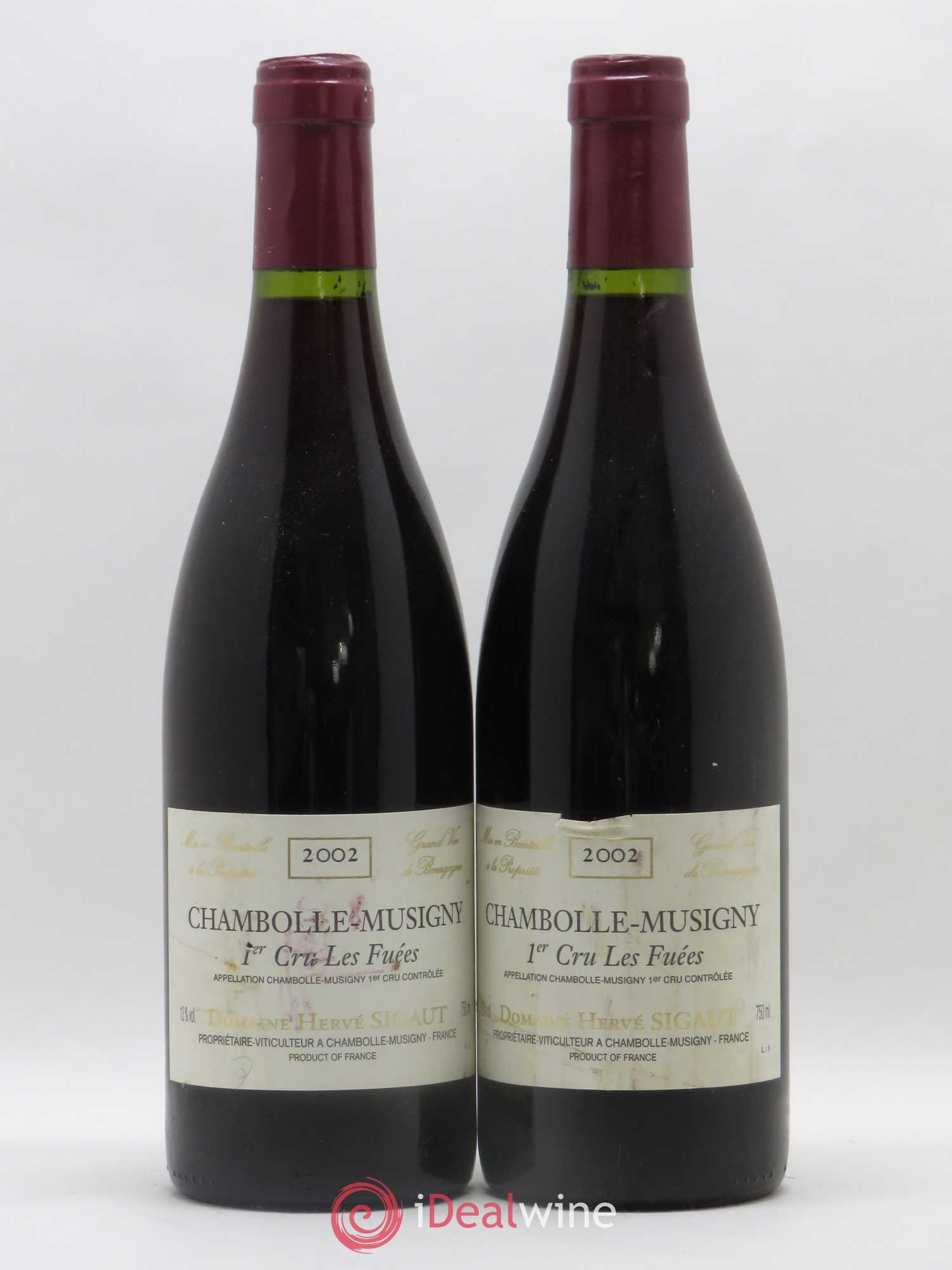 Chambolle-Musigny 1er Cru Les Fuées Anne et Hervé Sigaut (Domaine) 2002 - Lot of 2 bottles - 0