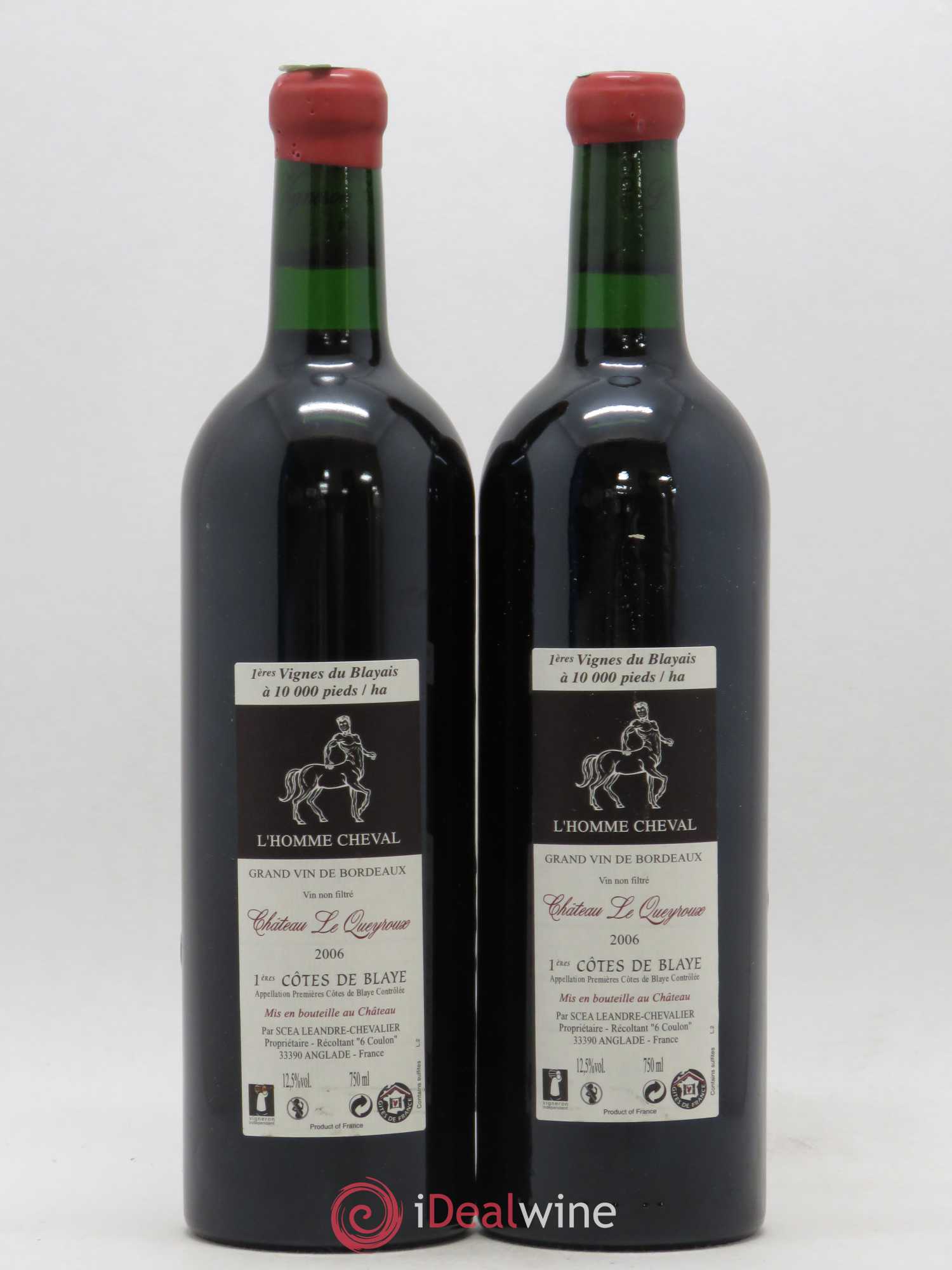 Premières-Côtes-de-Blaye (Blaye-Côtes-de-Bordeaux) Château Le Queyroux Le Joyau 2006 - Lot of 2 bottles - 1