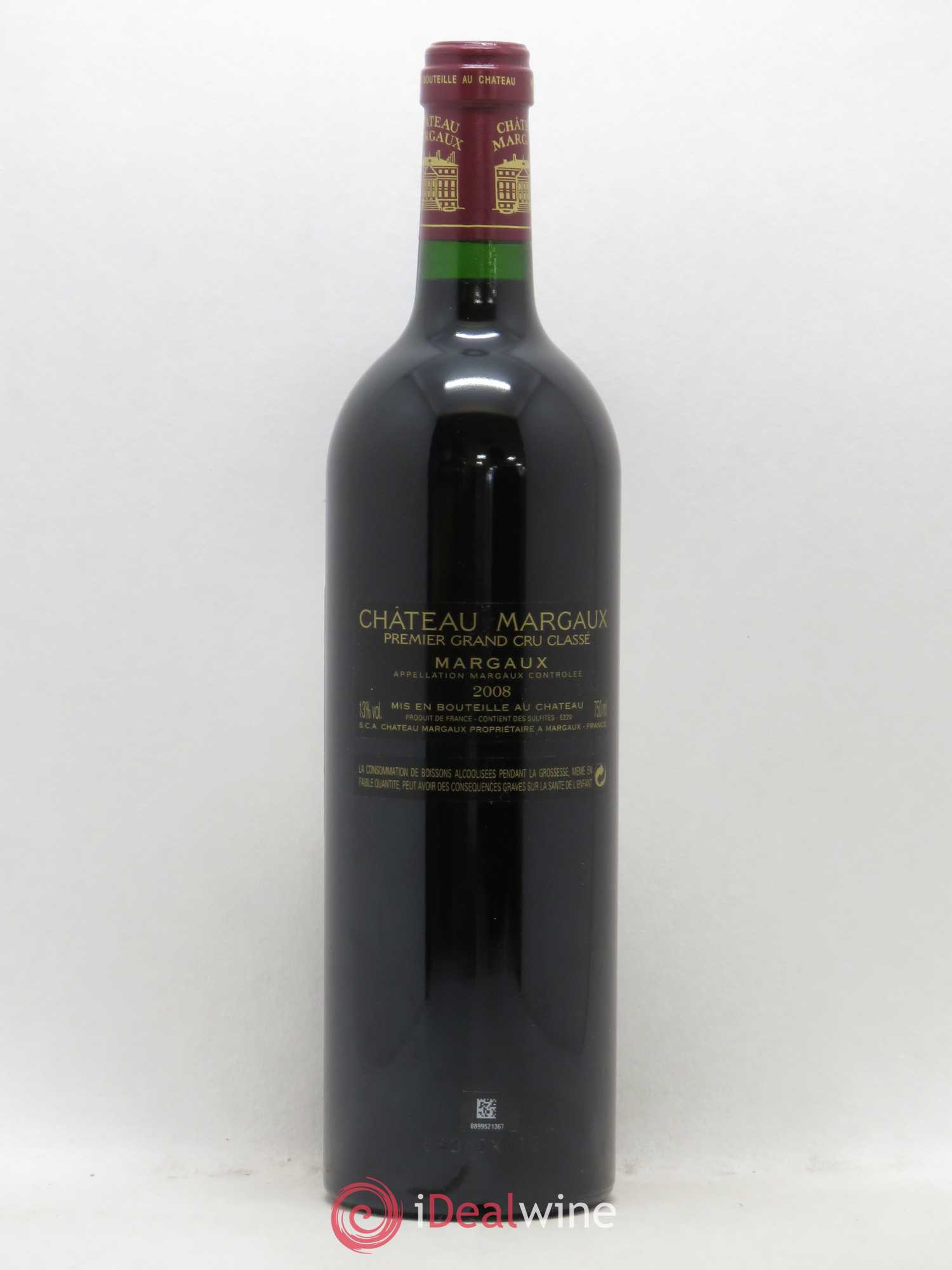 Château Margaux 1er Grand Cru Classé 2008 - Lot de 1 bouteille - 1