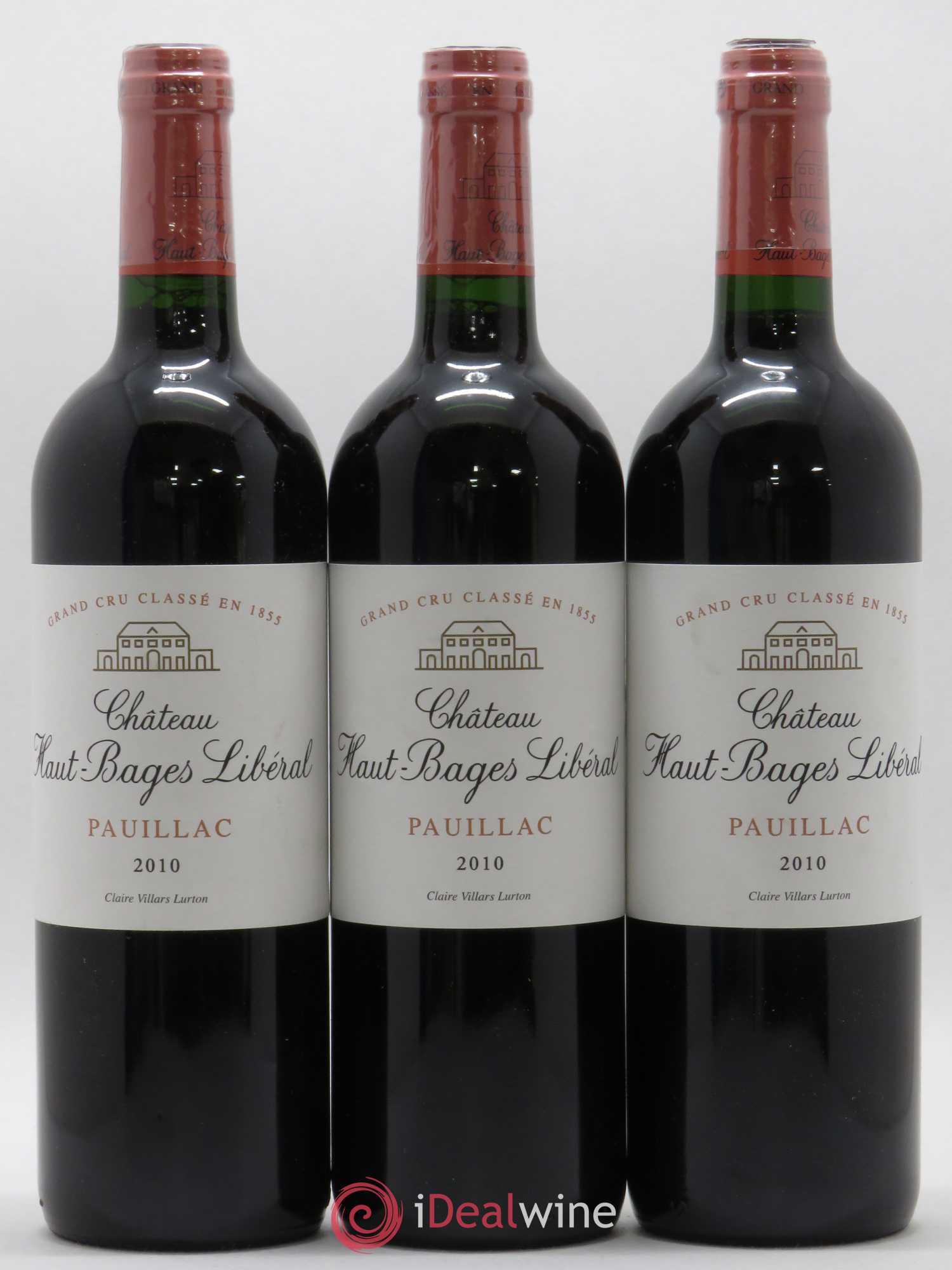 Château Haut Bages Libéral 5ème Grand Cru Classé 2010 - Lot de 3 bouteilles - 0