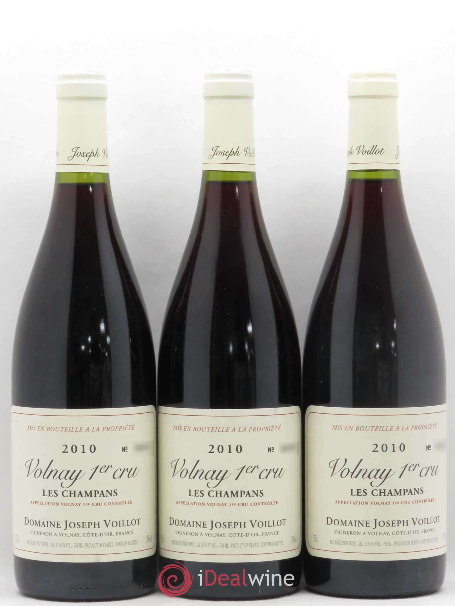 Volnay 1er Cru les Champans Joseph Voillot (Domaine) 2010 - Lot de 3 bouteilles - 0