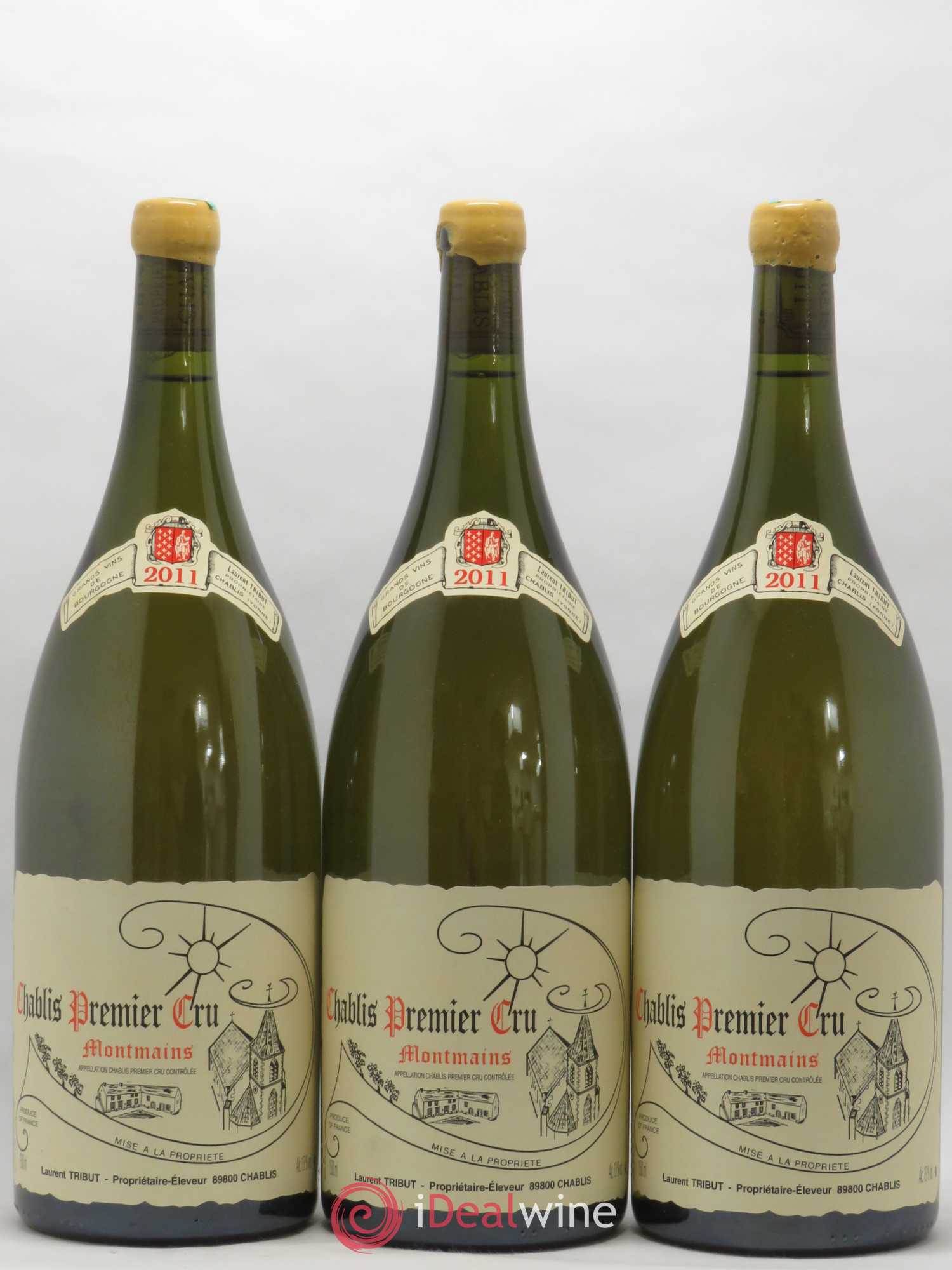 Chablis 1er Cru Montmains Laurent Tribut 2011 - Lot de 3 magnums - 0