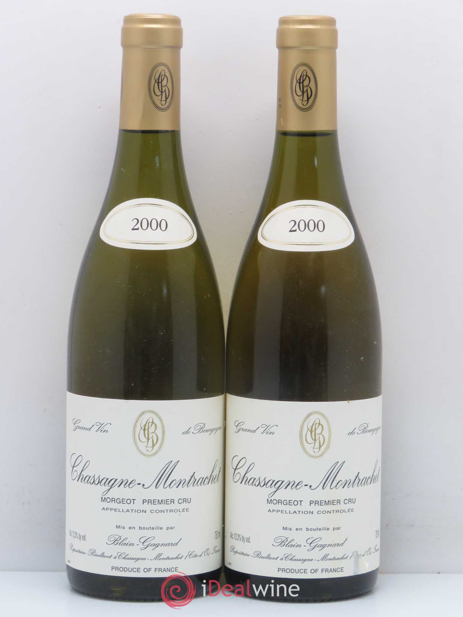 Chassagne-Montrachet 1er Cru Morgeot Blain-Gagnard (Domaine)  (sans prix de réserve) 2000 - Lot de 2 bouteilles - 0