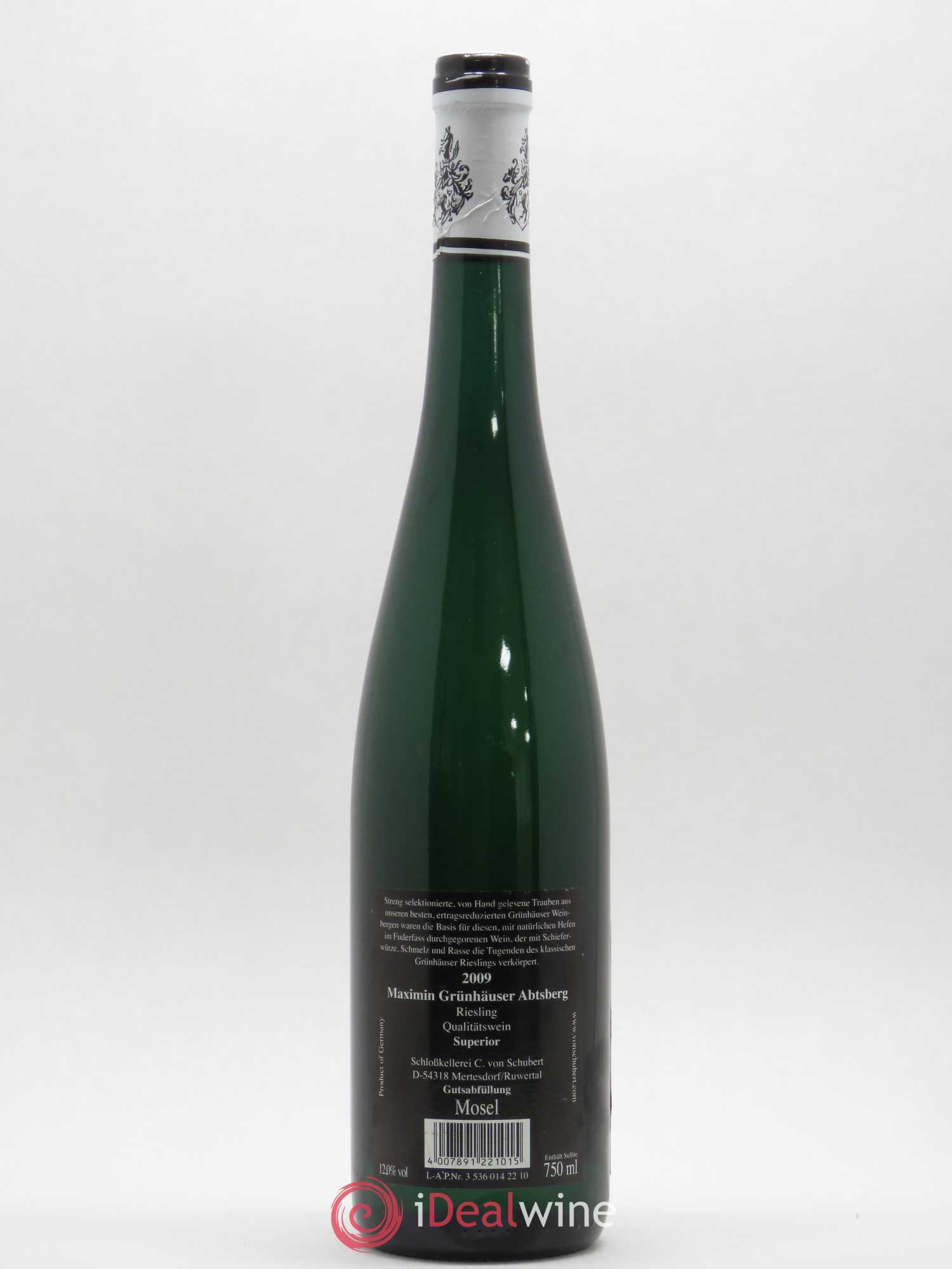 Riesling Abtsberg superior Maximin Grünhaüser (sans prix de réserve) 2009 - Lot de 1 bouteille - 1