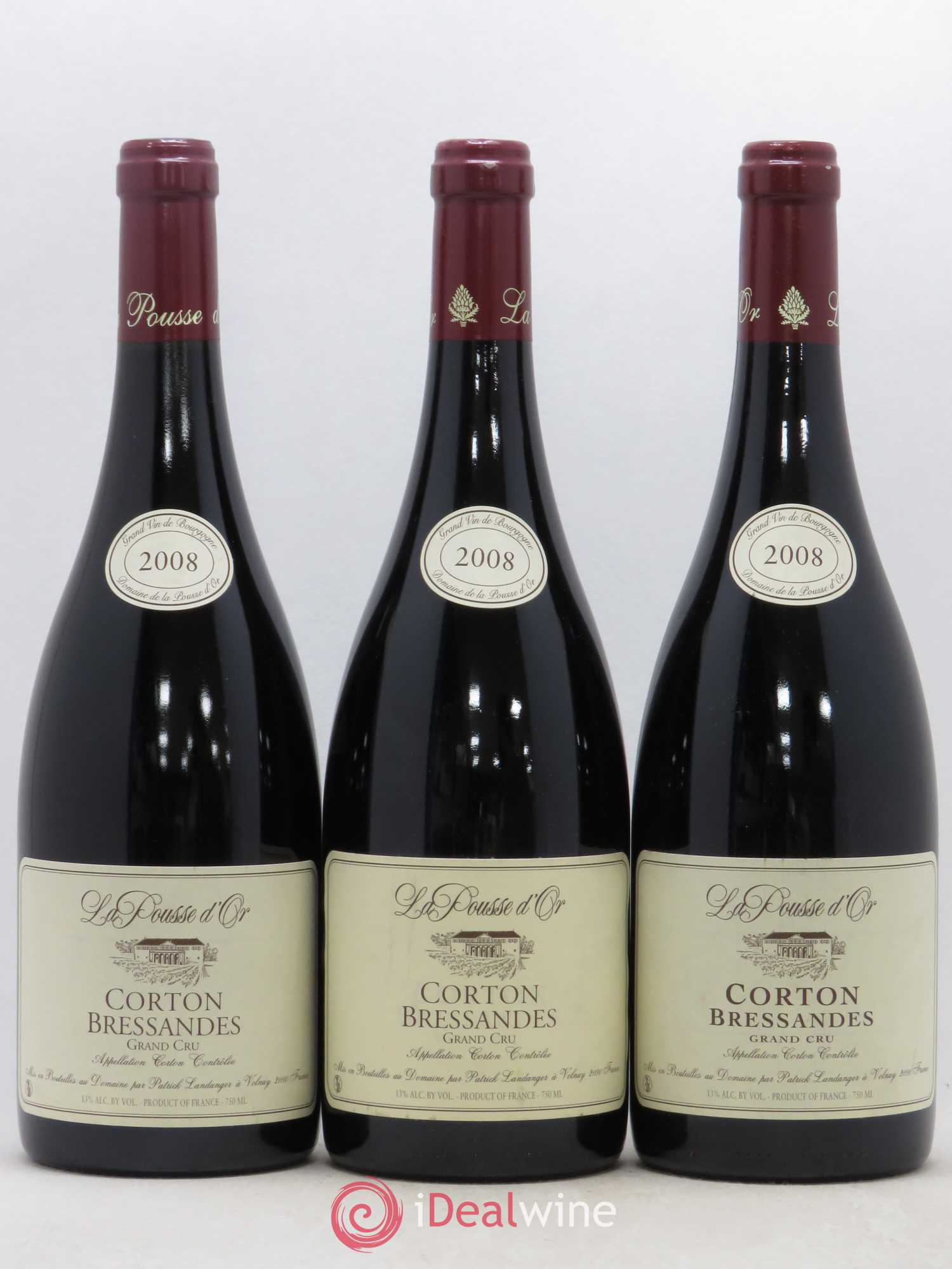 Corton Grand Cru Bressandes La Pousse d'Or (Domaine de)  (no reserve) 2008 - Lot of 3 bottles - 0