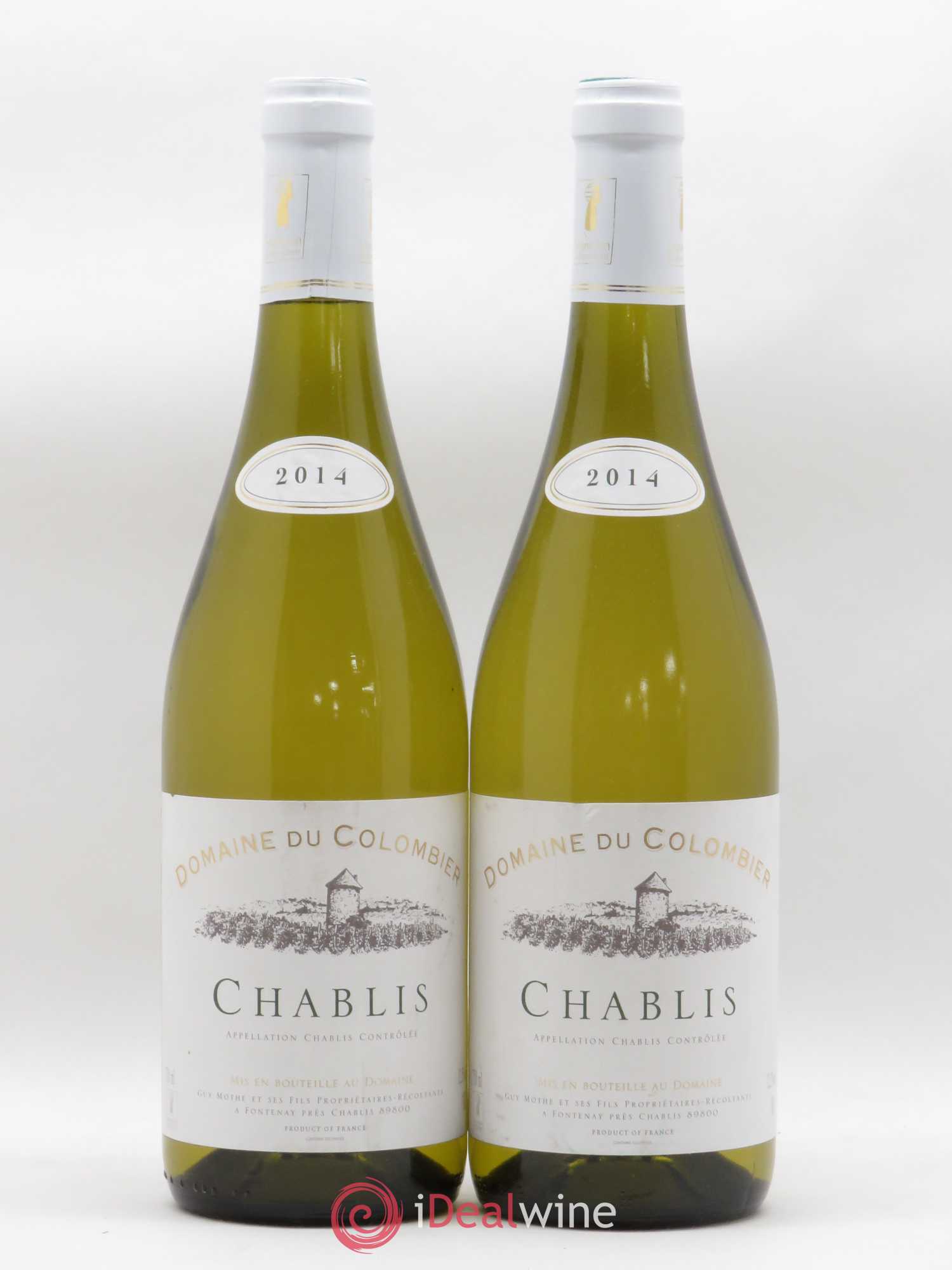 Chablis Domaine du Colombier Guy Mothe et Fils (sans prix de réserve) 2014 - Lot de 2 bouteilles - 0