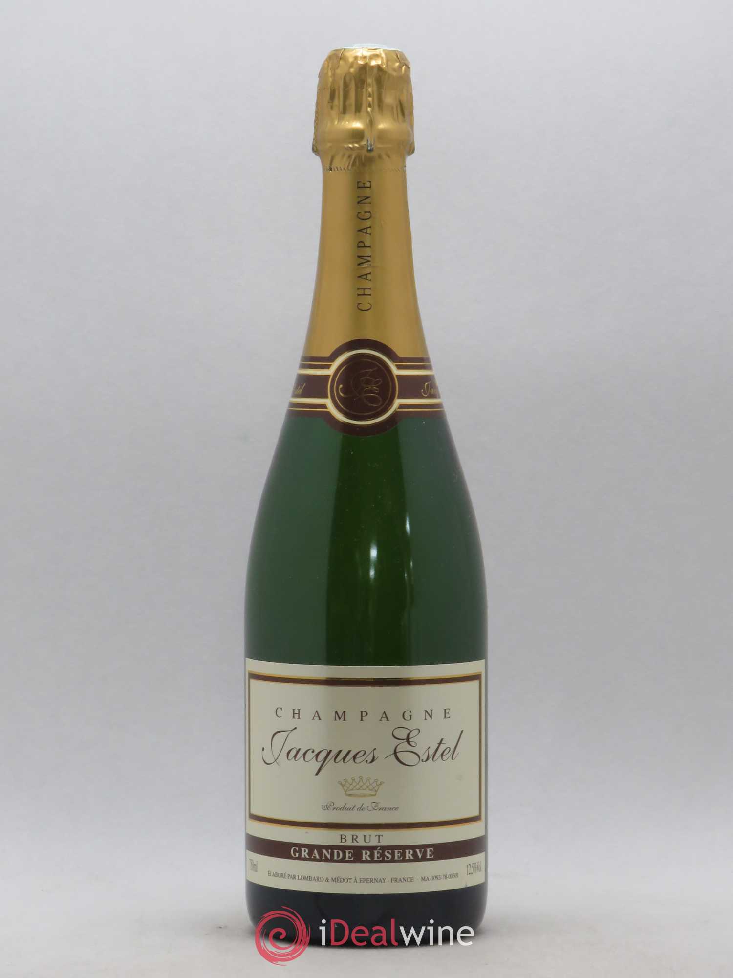 Champagne Jacques Estel Brut Grande Reserve - Lot de 1 bouteille - 0