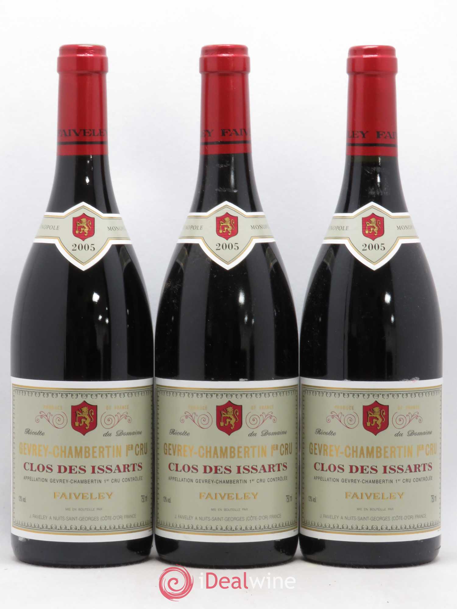 Gevrey-Chambertin 1er Cru Clos des Issarts Faiveley 2005 - Lot de 3 bouteilles - 0