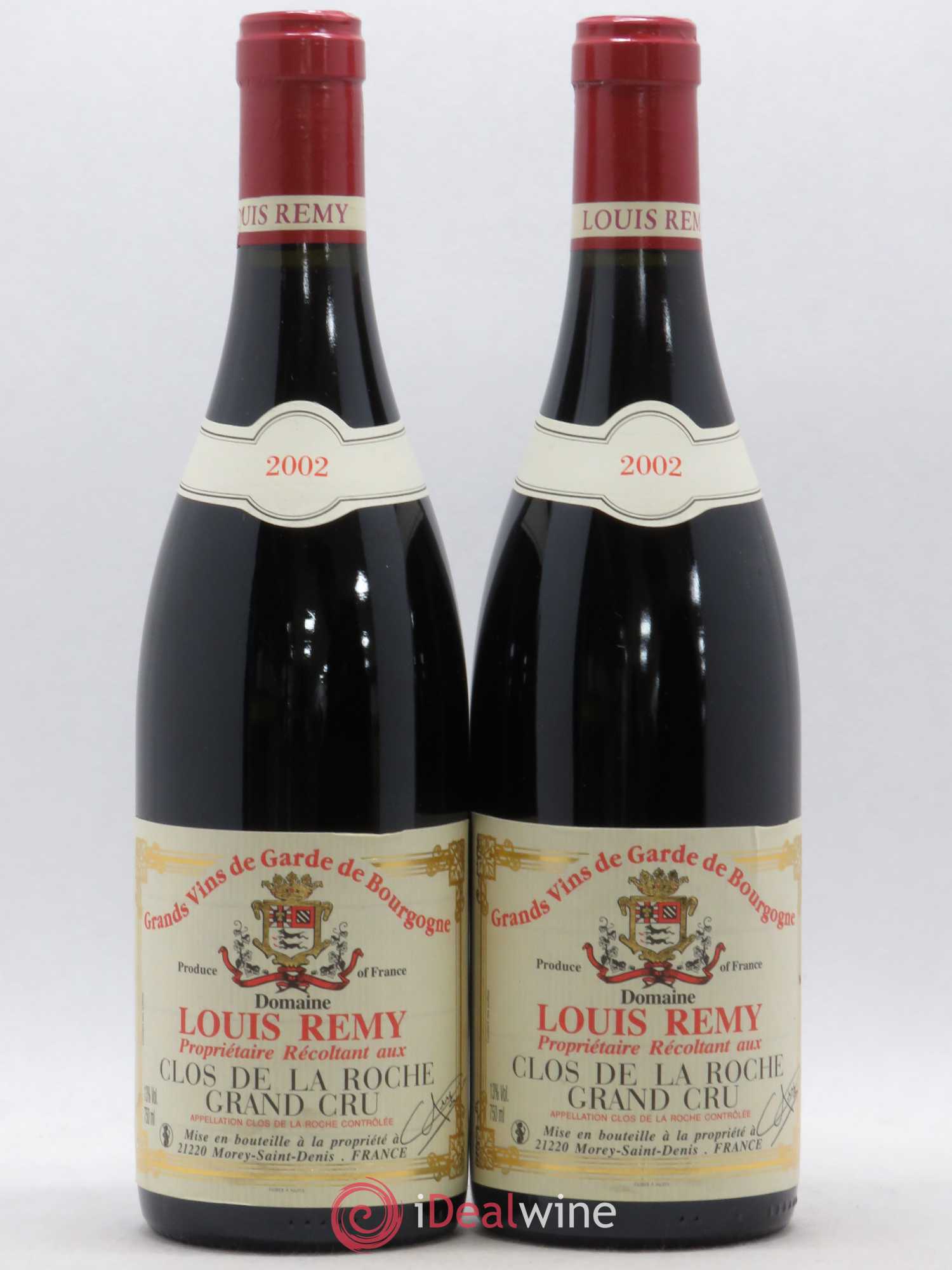 Clos de la Roche Grand Cru Louis Remy - Chantal Remy (Domaine) 2002 - Lot of 2 bottles - 0