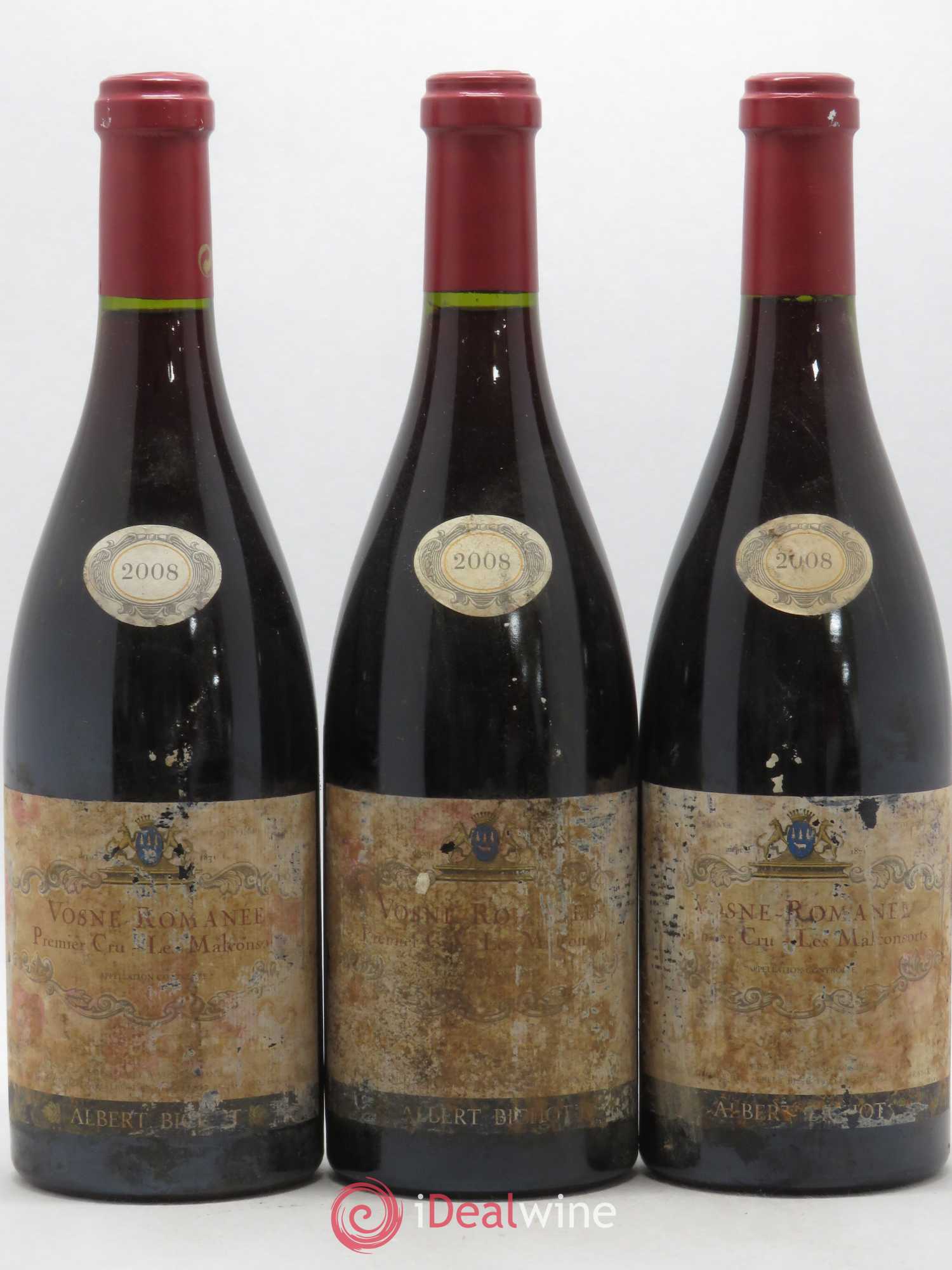 Vosne-Romanée 1er Cru Les Malconsorts Clos Frantin - Albert Bichot 2008 - Lot de 3 bouteilles - 0