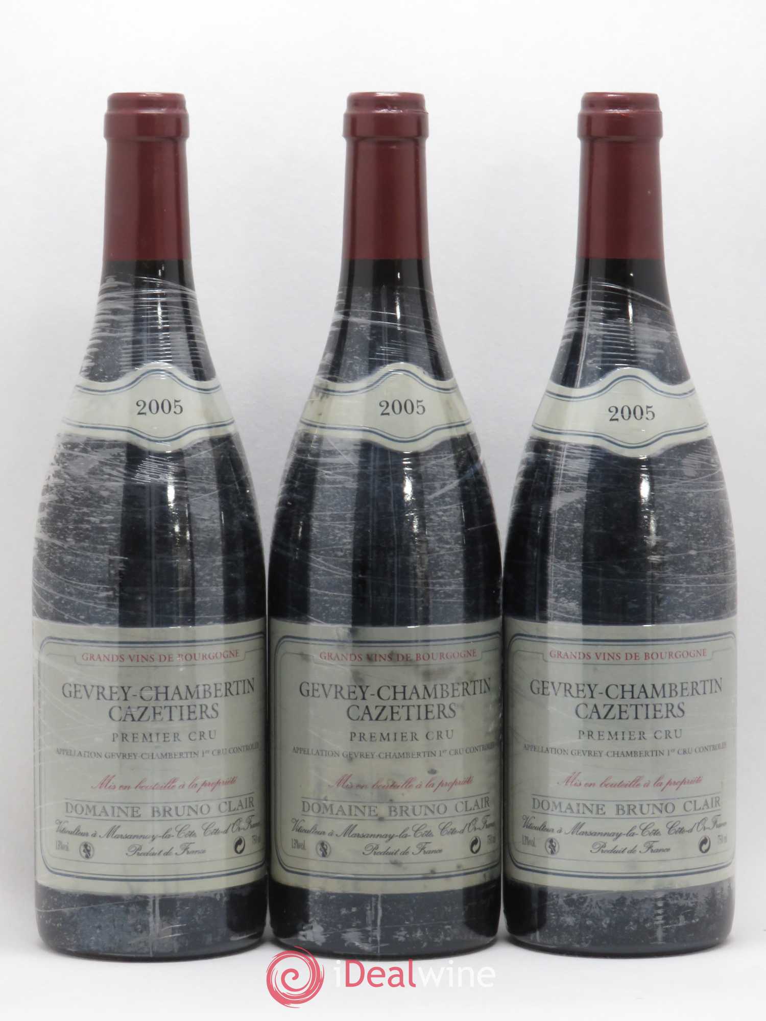 Gevrey-Chambertin 1er Cru Les Cazetiers Bruno Clair (Domaine) 2005 - Lot de 3 bouteilles - 0