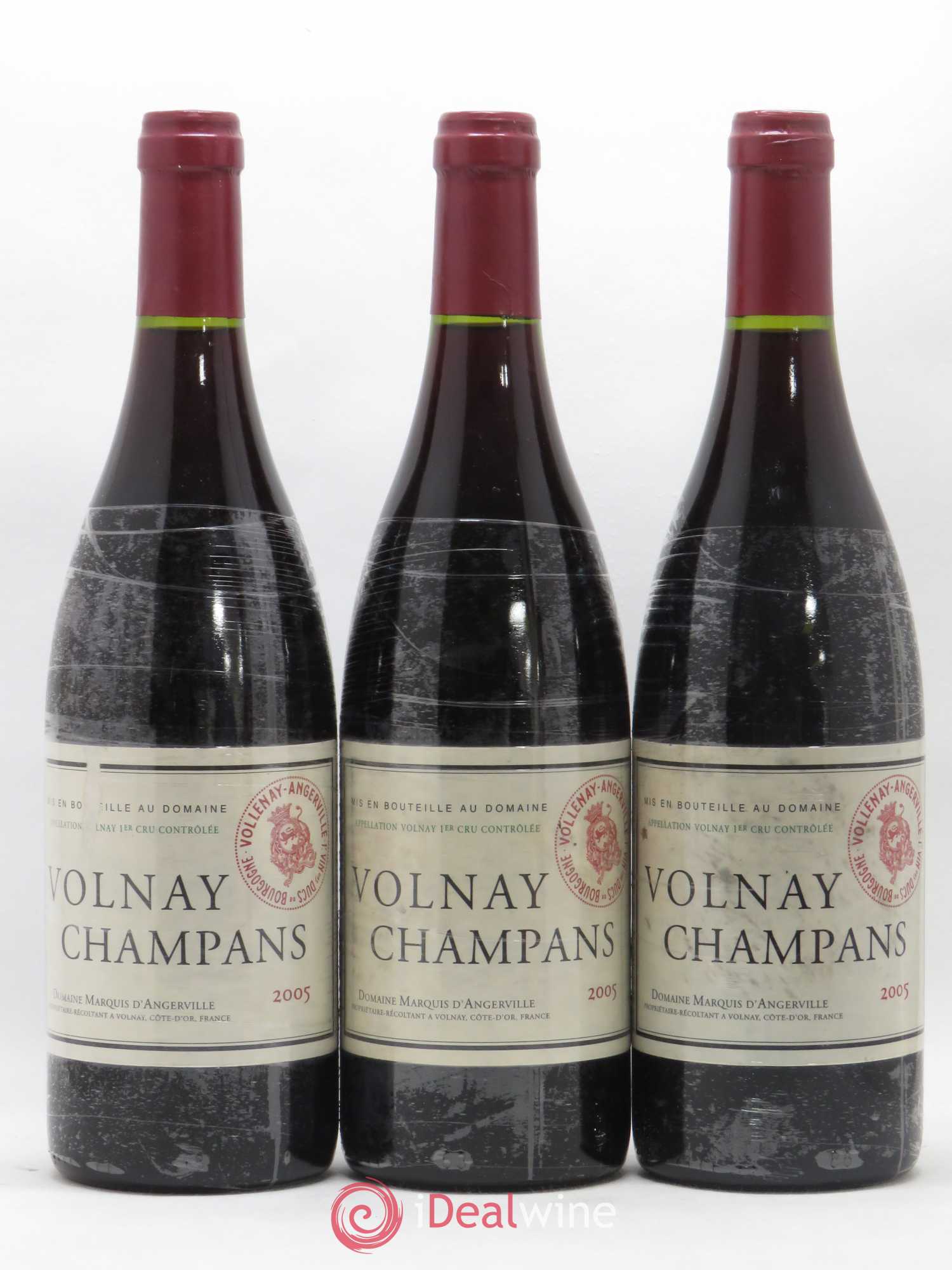 Volnay 1er Cru Champans Marquis d'Angerville (Domaine) 2005 - Lot de 3 bouteilles - 0