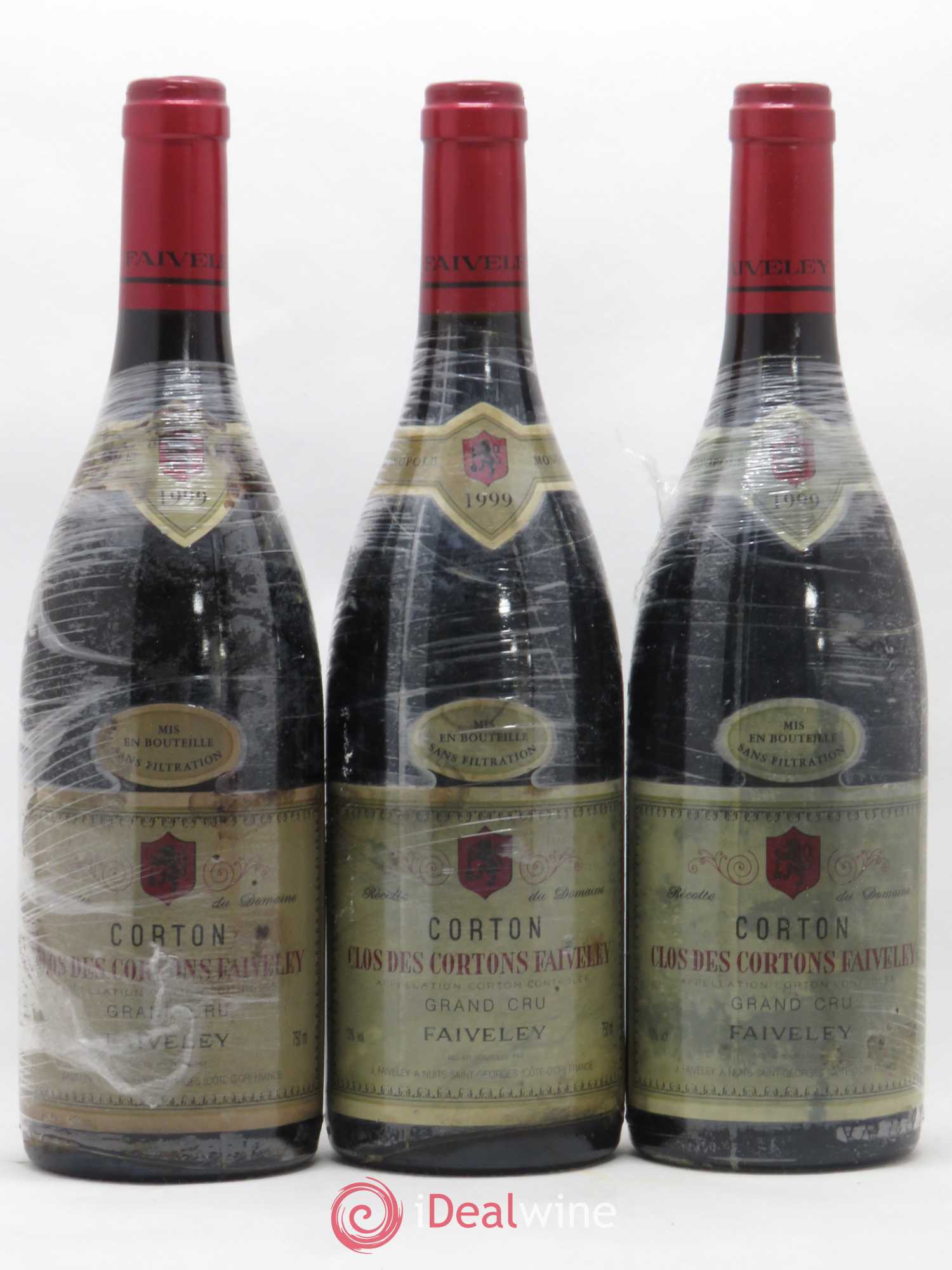 Corton Grand Cru Clos des Cortons Faiveley 1999 - Lot of 3 bottles - 0