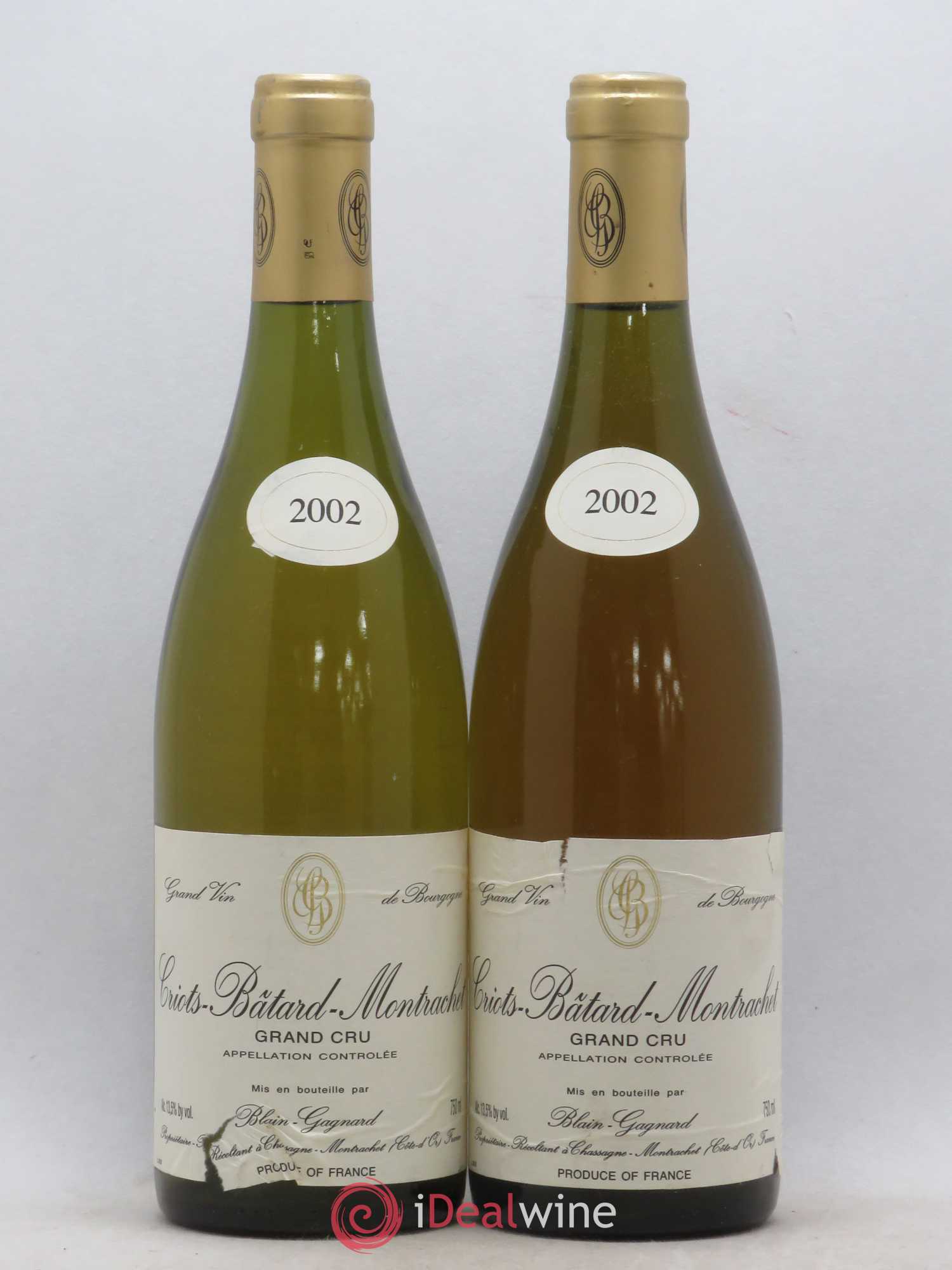 Criots-Bâtard-Montrachet Grand Cru Blain-Gagnard (Domaine)  (no reserve) 2002 - Lot of 2 bottles - 0