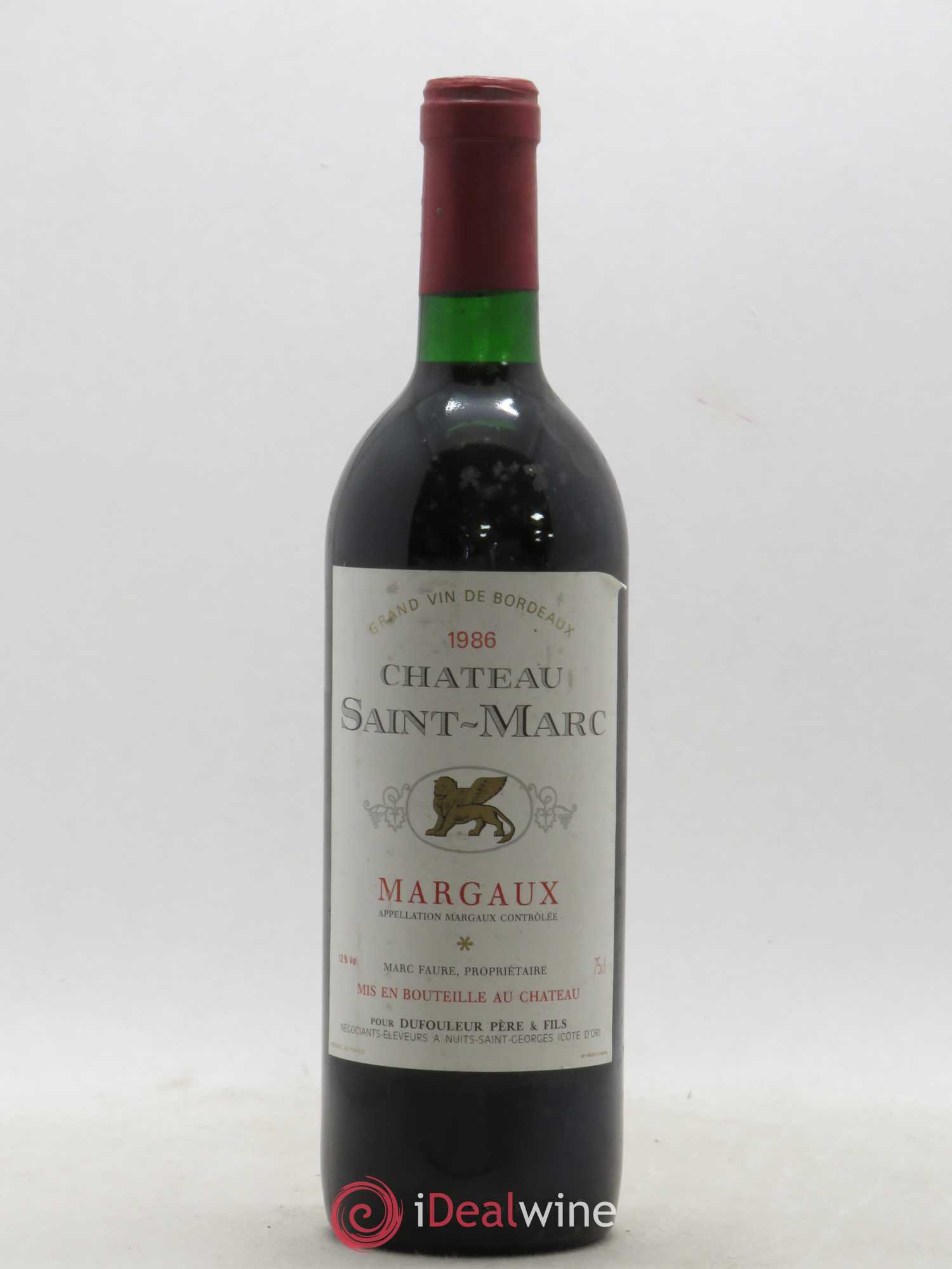 Bordeaux Château Saint Marc Margaux (sans prix de réserve) 1986 - Lot de 1 bouteille - 0