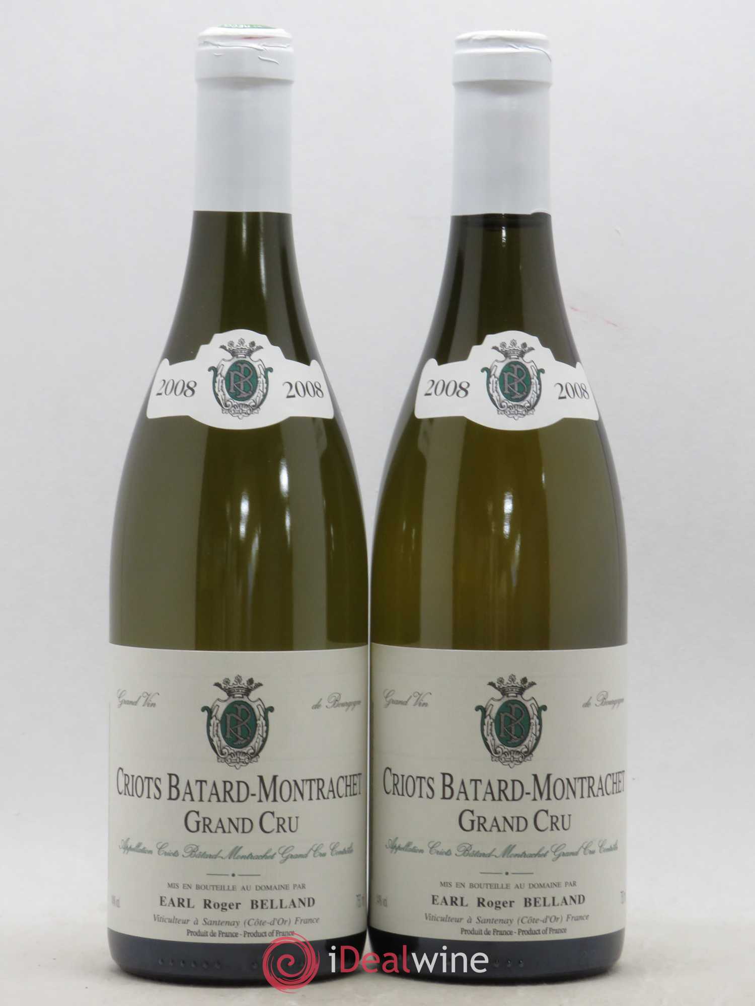 Criots-Bâtard-Montrachet Grand Cru Roger Belland (Domaine)  (no reserve) 2008 - Lot of 2 bottles - 0