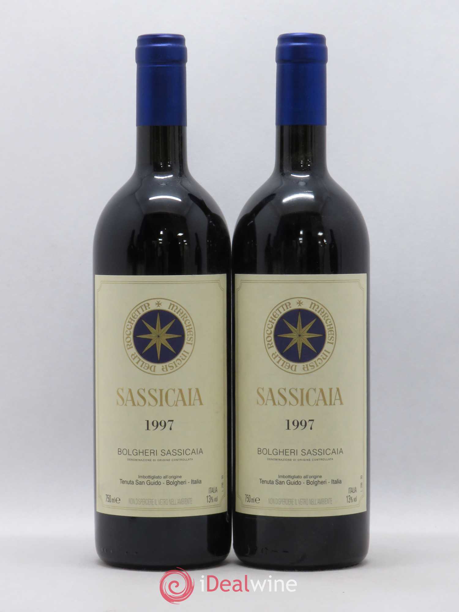 Bolgheri DOC Sassicaia Tenuta San Guido  (no reserve) 1997 - Lot of 2 bottles - 0