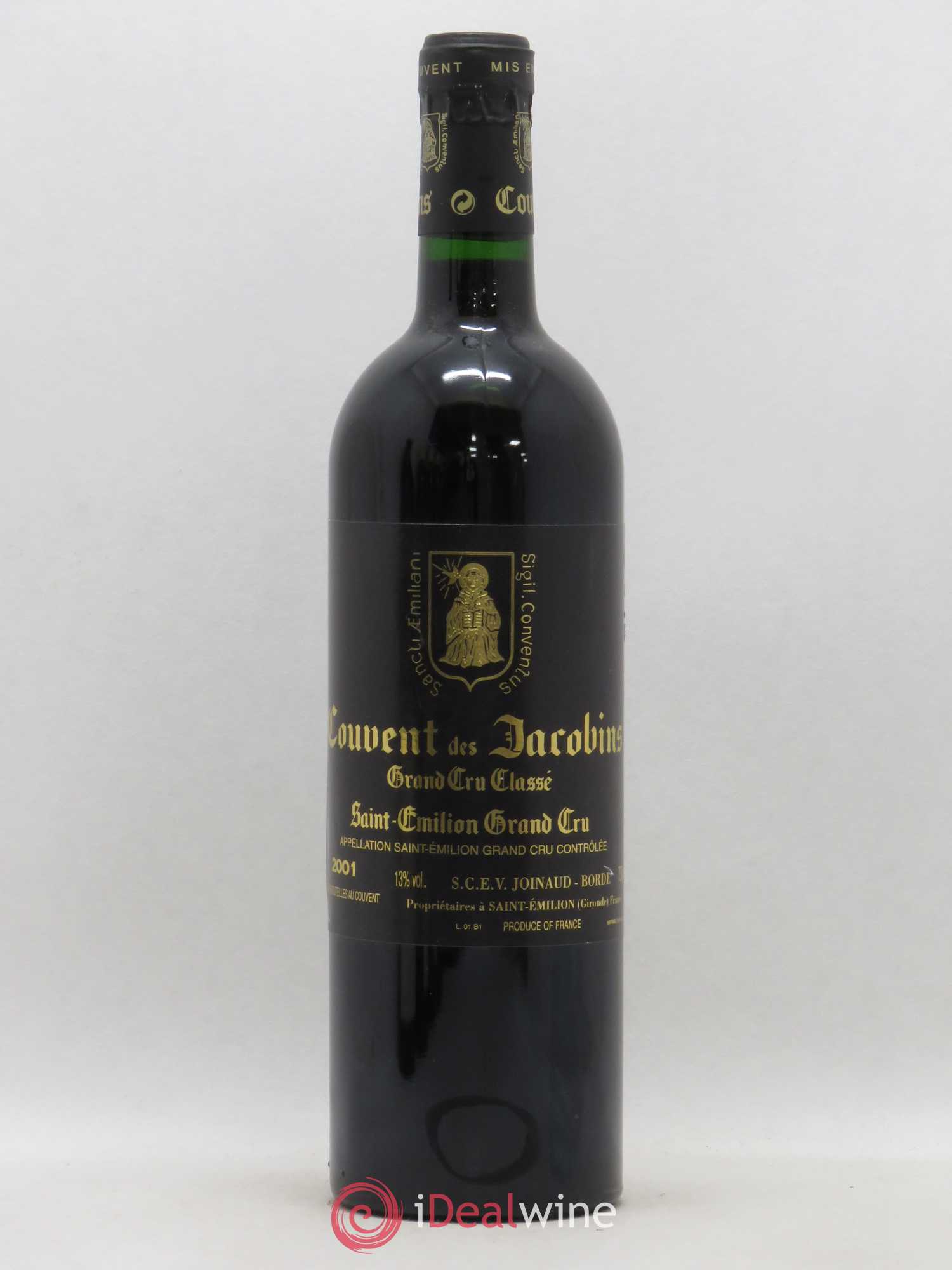 Château Couvent des Jacobins Grand Cru Classé  (sans prix de réserve) 2001 - Lot de 1 bouteille - 0