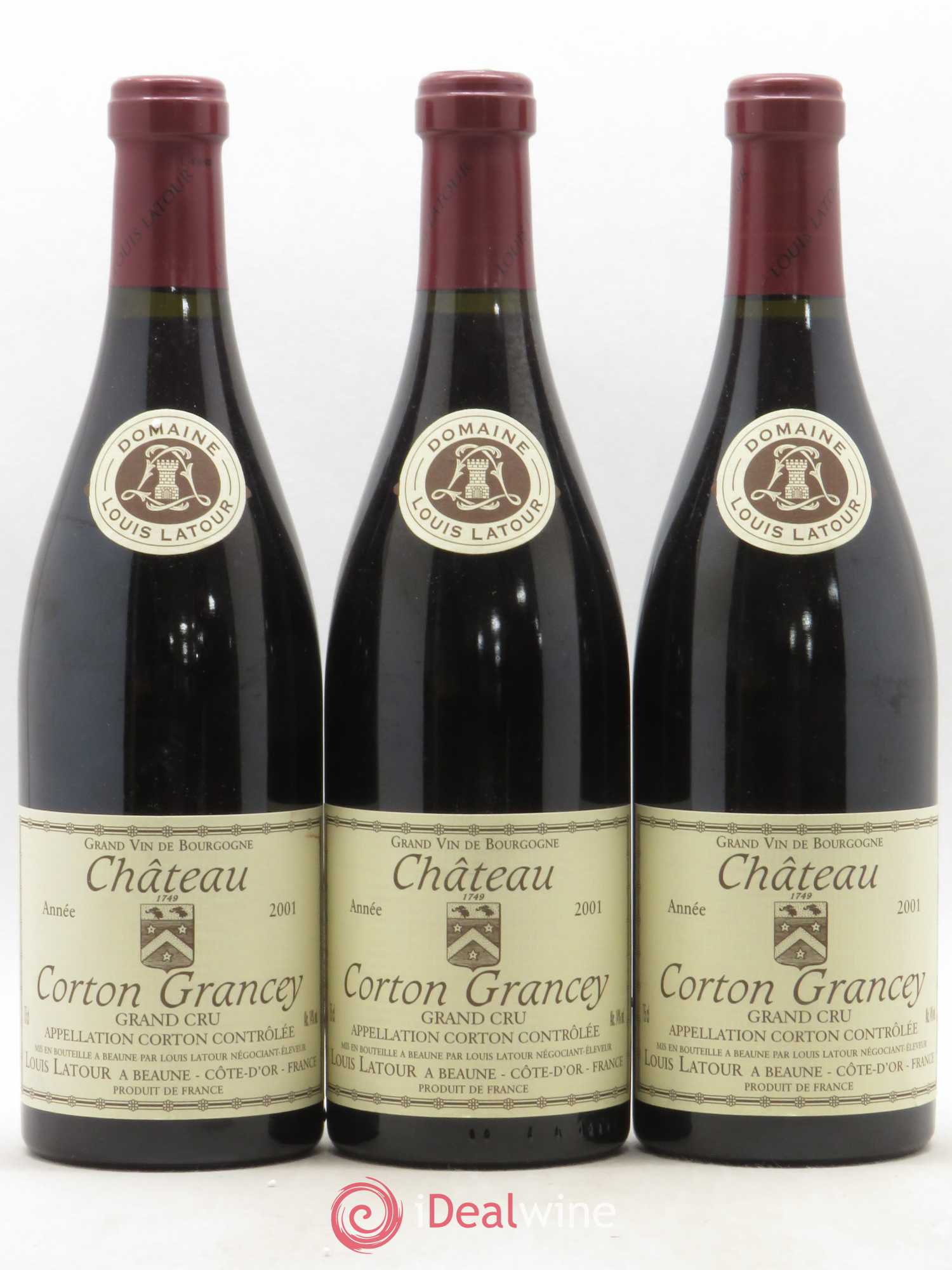 Corton Grand Cru Château Corton Grancey Louis Latour 2001 - Lot de 3 bouteilles - 0