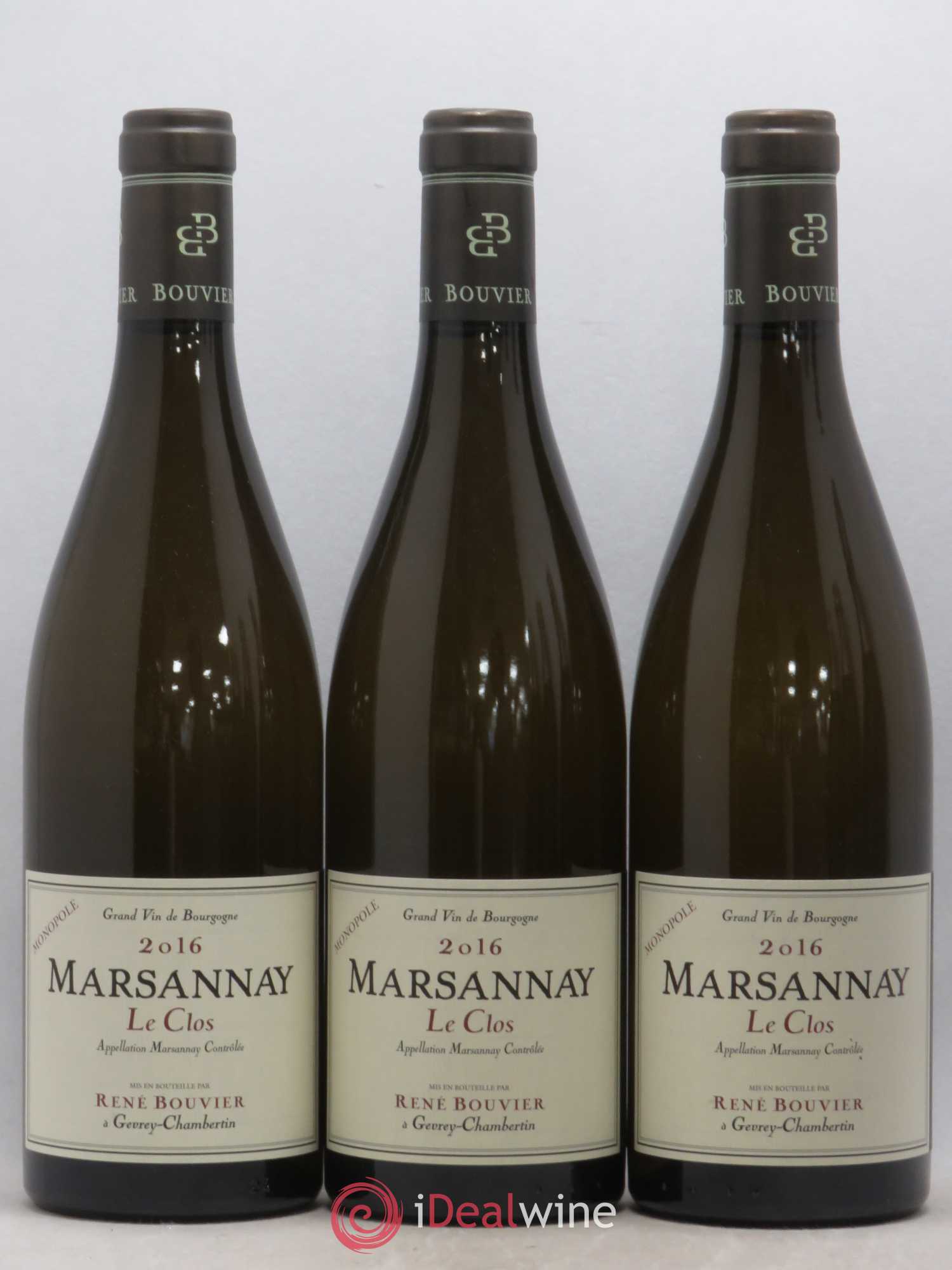 Marsannay Le Clos Monopole René Bouvier (Domaine) 2016 - Lot of 3 bottles - 0